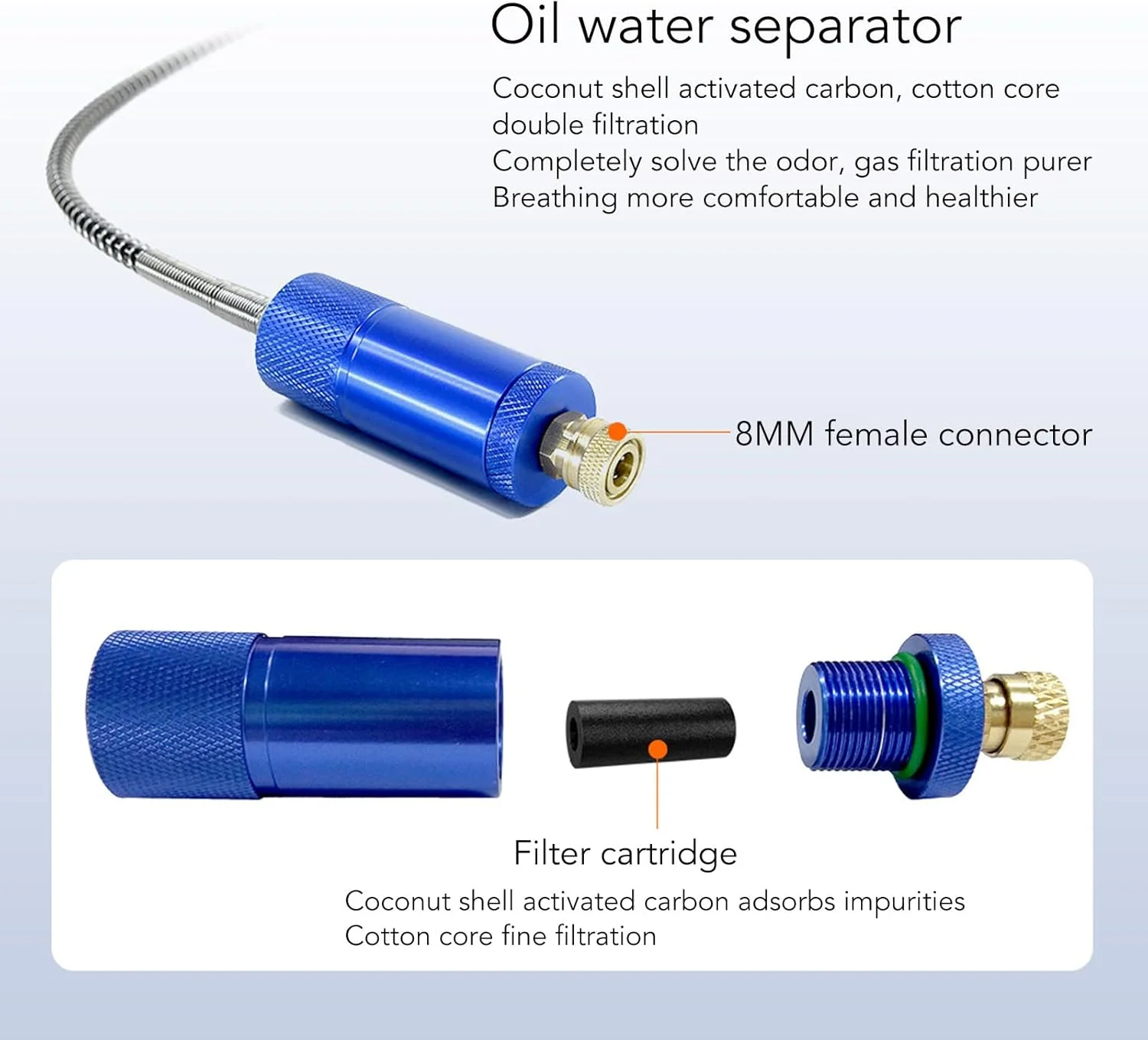 پمپ هوا، پمپ دستی فولادی ضد زنگ 30Mpa 3000psi با فیلتر، پایه تاشو قابل حمل برای تمرین تنفس غواصی در زیر آب