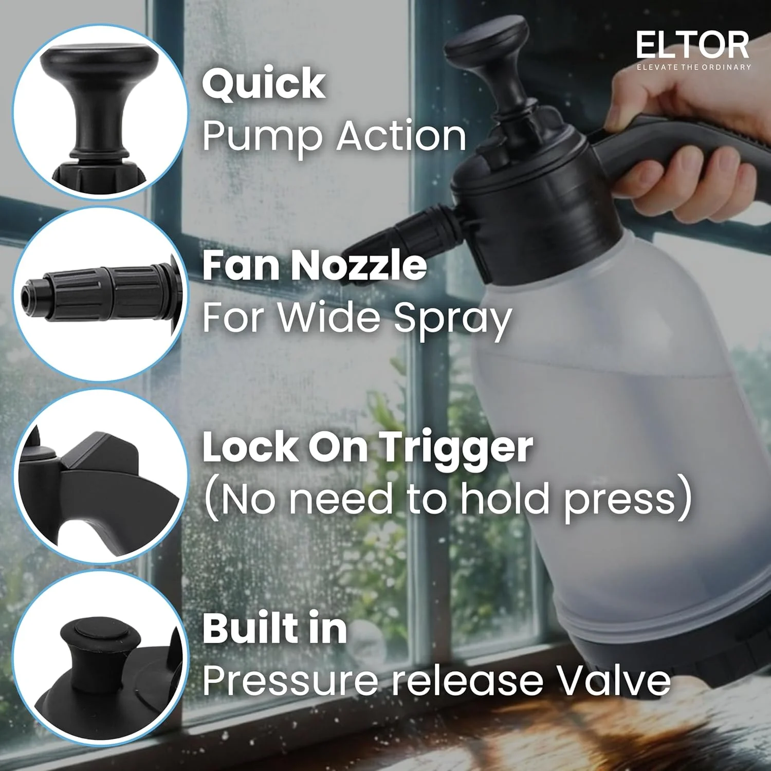 آبپاش دستی چند منظوره 2 لیتری با کیفیت عالی، بطری اسپری دستی پمپ آب با فشار برای گیاهان با شیر اطمینان و نازل قابل تنظیم، بطری فوم پاش مداوم (سفید شفاف) آبپاش دستی چند منظوره 2 لیتری با کیفیت عالی، بطری اسپری دستی پمپ آب با فشار برای گیاهان با شیر اطمینان و نازل قابل تنظیم، بطری فوم پاش مداوم (سفید شفاف)