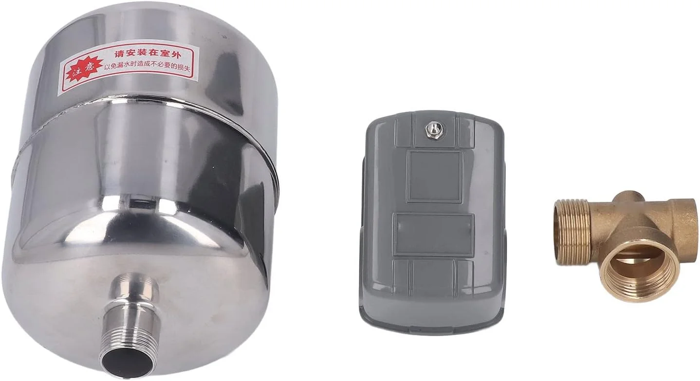 کلید کنترل فشار، کیت نصب مخزن فشار 110V-230V با کیت شیر یک طرفه مسی مخزن فشار استیل برای پمپ جت، پمپ باغ