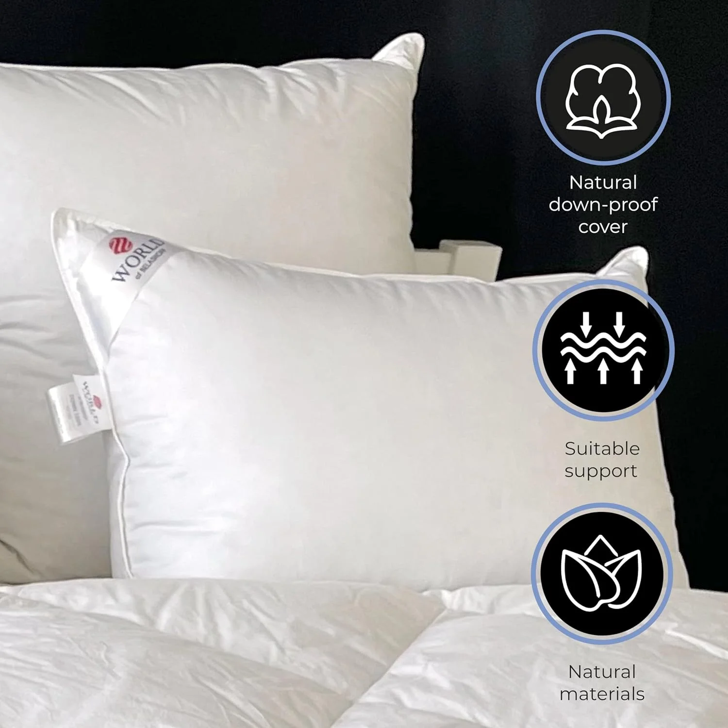 بالش خواب دو محفظه ای لوکس سیبرین با پر غاز 80% و پر کوچک غاز 20% با پشتیبانی متوسط، 100% پنبه ارگانیک (سایز کینگ 50 * 90 سانتی متر) بالش خواب دو محفظه ای لوکس سیبرین با پر غاز 80% و پر کوچک غاز 20% با پشتیبانی متوسط، 100% پنبه ارگانیک (سایز کینگ 50 * 90 سانتی متر)