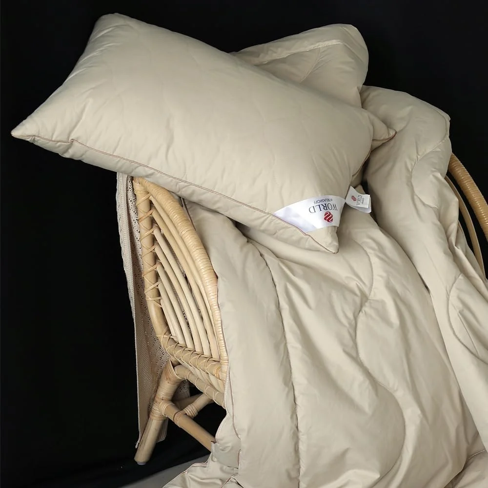 بالش مناسب برای خواب. بالش پشمی شتر. بالش خواب تنظیم کننده دما. روکش 100% پنبه ارگانیک (سایز کویین 50 * 75 سانتی متر)