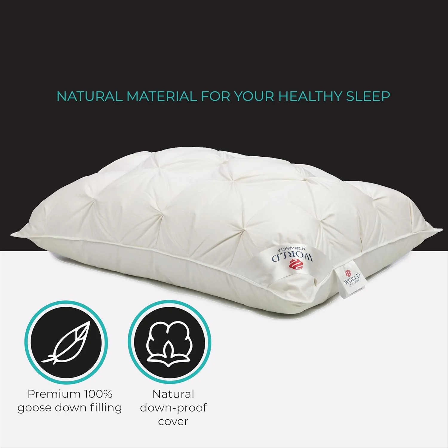 بالش پر قو سفید سیبری لوکس. بالش نرم برای خواب. بالش راحت با پف های حجیم، روکش پنبه باتیست 100% ارگانیک (سایز کوئین 50 * 75 سانتی متر) بالش پر قو سفید سیبری لوکس. بالش نرم برای خواب. بالش راحت با پف های حجیم، روکش پنبه باتیست 100% ارگانیک (سایز کوئین 50 * 75 سانتی متر)