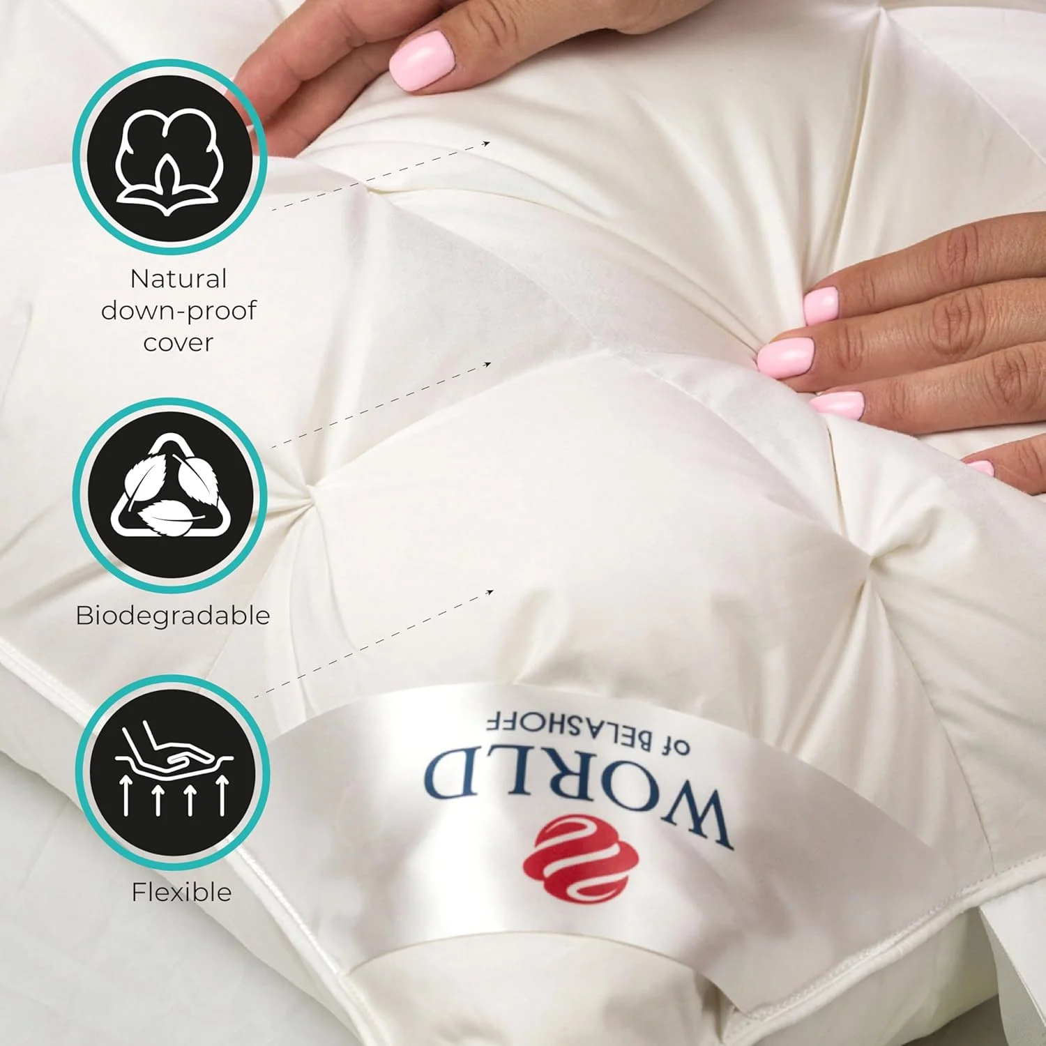 بالش پر قو سفید سیبری لوکس. بالش نرم برای خواب. بالش راحت با پف های حجیم، روکش پنبه باتیست 100% ارگانیک (سایز کوئین 50 * 75 سانتی متر) بالش پر قو سفید سیبری لوکس. بالش نرم برای خواب. بالش راحت با پف های حجیم، روکش پنبه باتیست 100% ارگانیک (سایز کوئین 50 * 75 سانتی متر)