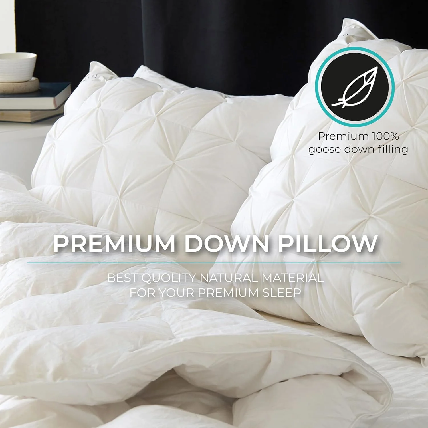 بالش پر قو سفید سیبری لوکس. بالش نرم برای خواب. بالش راحت با پف های حجیم، روکش پنبه باتیست 100% ارگانیک (سایز کوئین 50 * 75 سانتی متر) بالش پر قو سفید سیبری لوکس. بالش نرم برای خواب. بالش راحت با پف های حجیم، روکش پنبه باتیست 100% ارگانیک (سایز کوئین 50 * 75 سانتی متر)