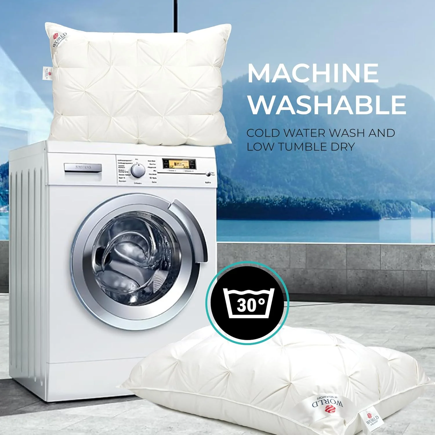 بالش پر قو سفید سیبری لوکس. بالش نرم برای خواب. بالش راحت با پف های حجیم، روکش پنبه باتیست 100% ارگانیک (سایز کوئین 50 * 75 سانتی متر) بالش پر قو سفید سیبری لوکس. بالش نرم برای خواب. بالش راحت با پف های حجیم، روکش پنبه باتیست 100% ارگانیک (سایز کوئین 50 * 75 سانتی متر)