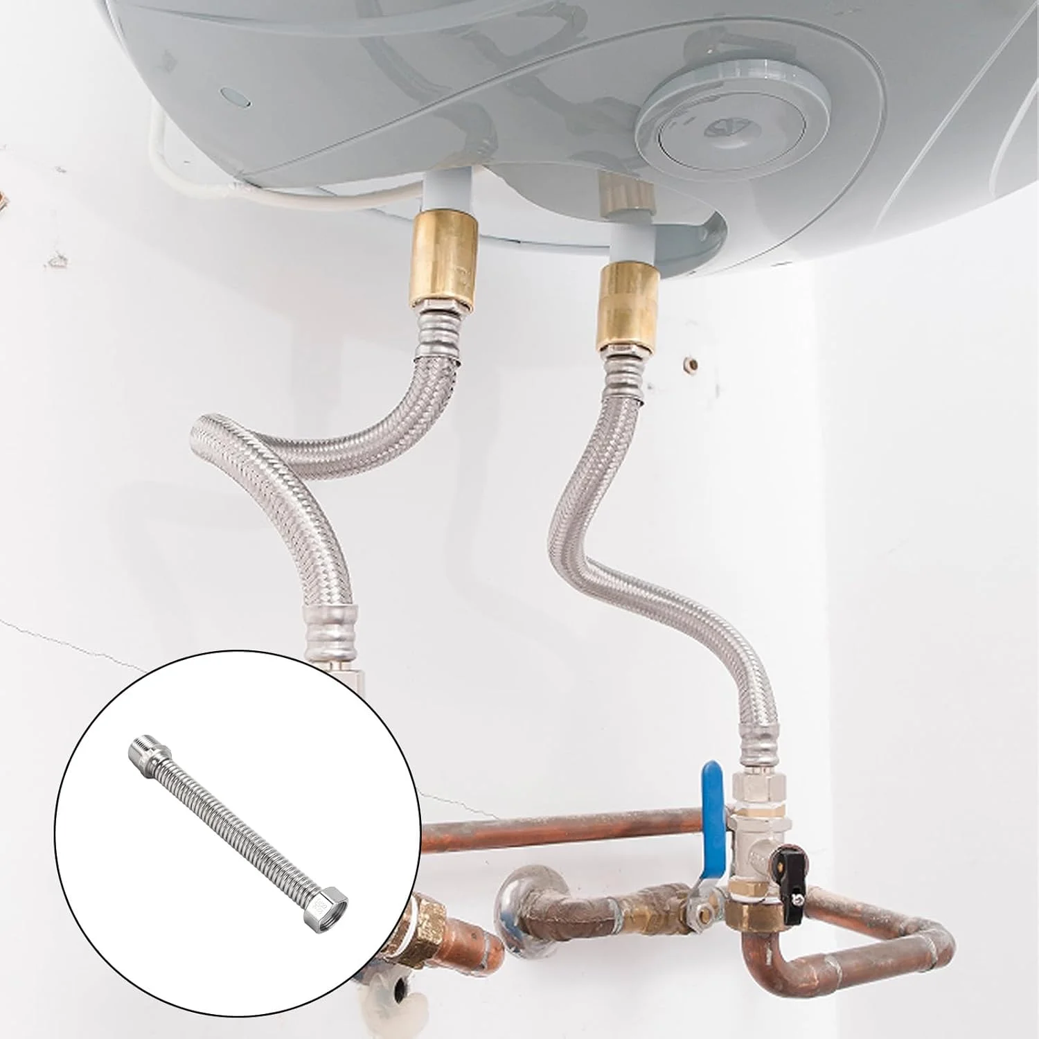 لوله خرطومی استیل ضد زنگ 3/4 اینچ، لوله موجدار، لوله اتصال انعطاف پذیر، شلنگ انعطاف پذیر، شلنگ تقویت شده، لوله اتصال جهانی