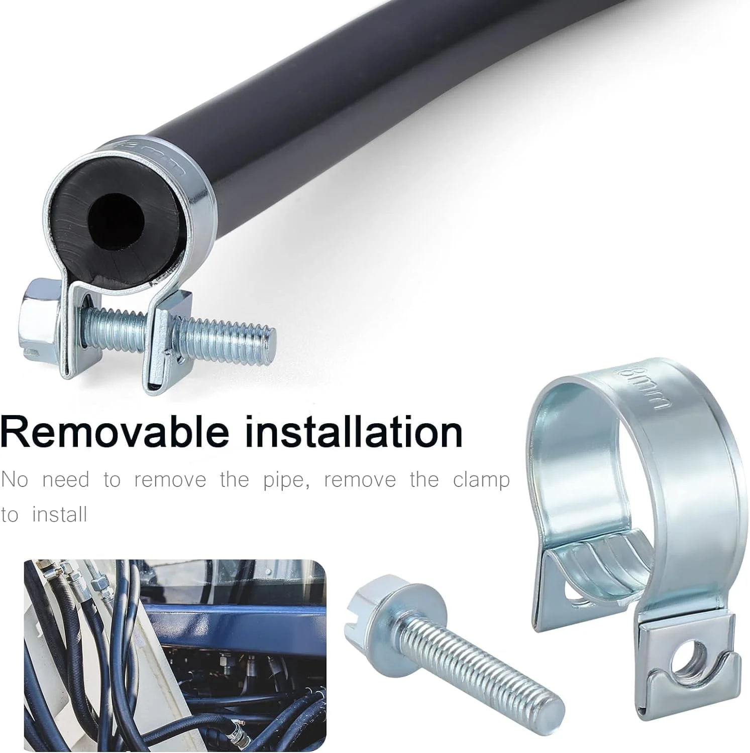 مجموعه بست شلنگ 60 عددی JOEJNCED، بست شلنگ خط سوخت، لوله آب، شلنگ هوا، اتصالات گالوانیزه کوچک، تثبیت کننده لوله مخزن گاز، ایده آل برای لوله کشی، کاربردهای خودرو و مکانیکی