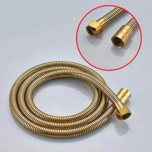 شلنگ دوش استیل ضد زنگ طلایی 1.5 متری Linwnil، لوله اسپری دستی جایگزین (طلایی 1.5 متری) شلنگ دوش استیل ضد زنگ طلایی 1.5 متری Linwnil، لوله اسپری دستی جایگزین (طلایی 1.5 متری)
