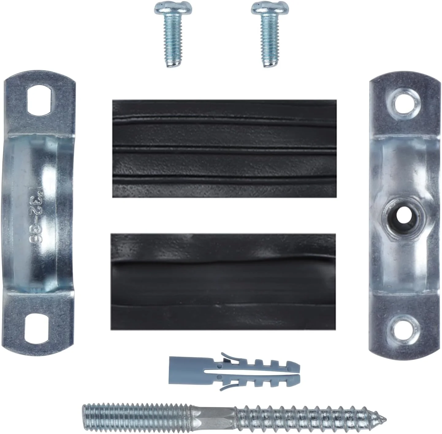 بست لوله رینگ شکاف دار 6 عددی، بست لوله قابل تنظیم سنگین با پیچ و لوله انبساطی، بست های تسمه لوله آهن گالوانیزه نصب شده روی سقف دیوار مناسب برای لوله OD 1-1.2 اینچ (26-30 میلی متر)