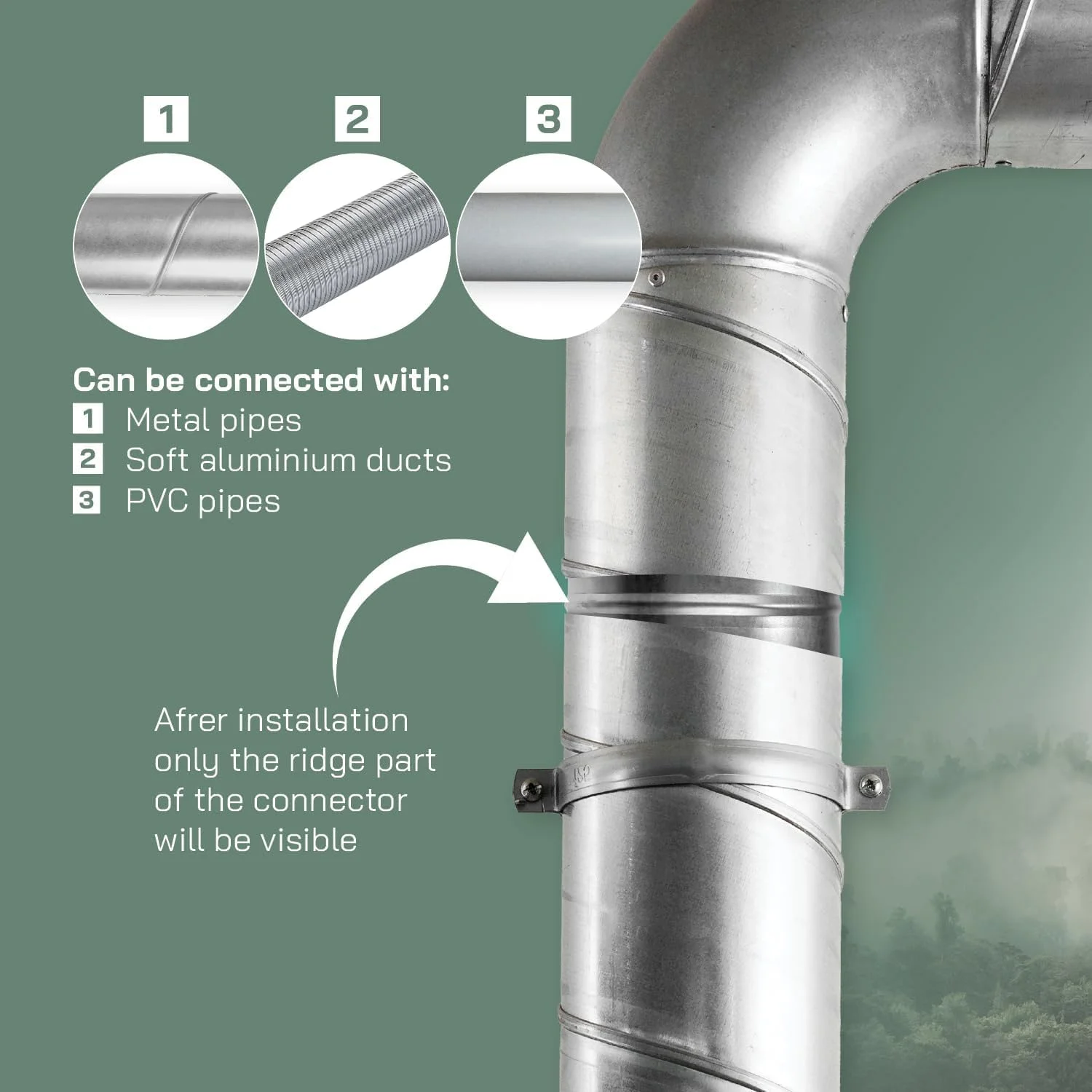 رابط لوله گالوانیزه فولادی برای سیستم های تهویه گرد، ایده آل برای افزایش طول یا اتصال لوله های گالوانیزه (8 اینچ) رابط لوله گالوانیزه فولادی برای سیستم های تهویه گرد، ایده آل برای افزایش طول یا اتصال لوله های گالوانیزه (8 اینچ)