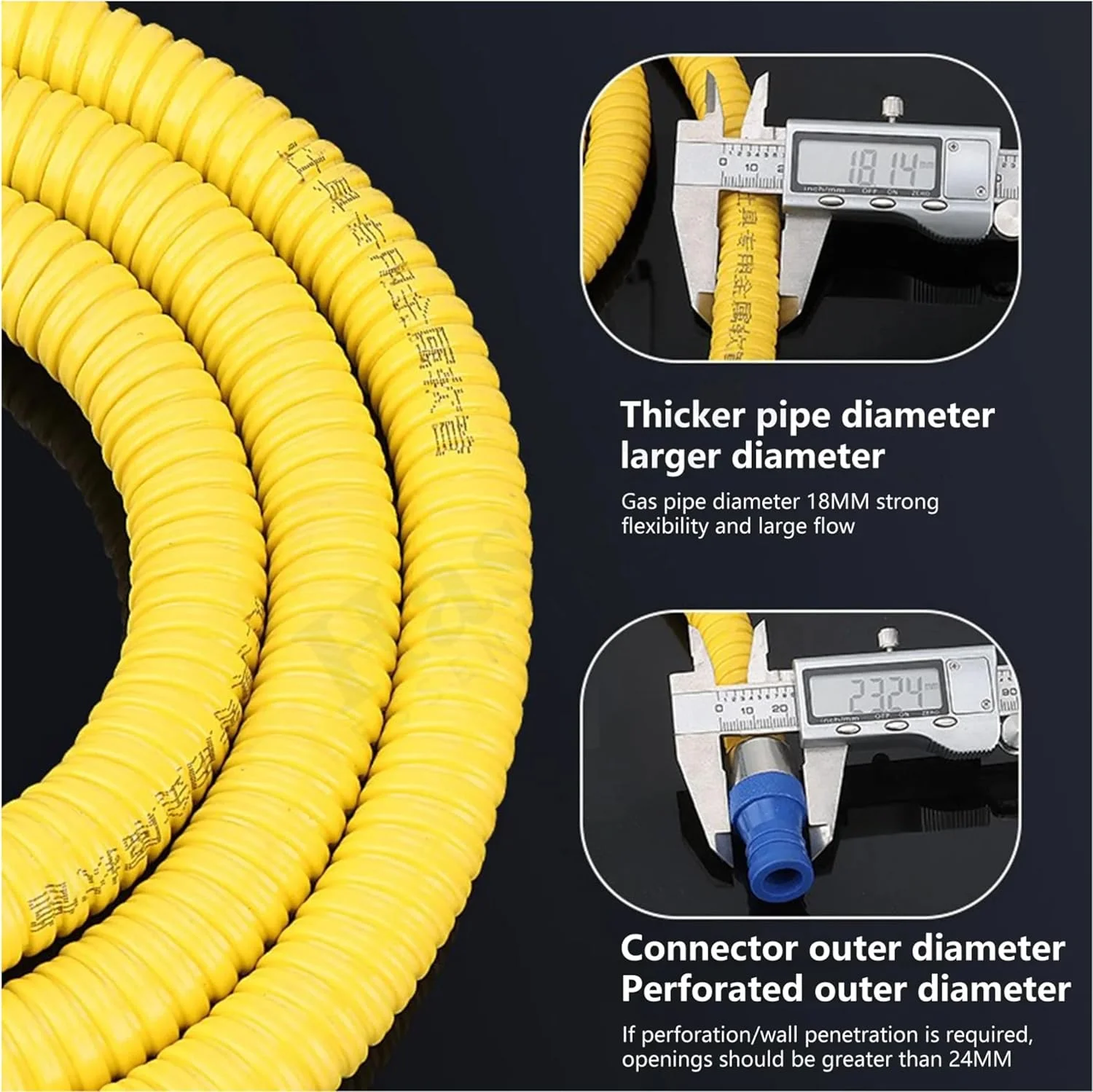 شلنگ گاز طبیعی حسنات اسنشیالز بیوتی در اندازه‌های مختلف، شلنگ گاز پروپان PVC مقاوم در برابر خوردگی، بادوام، لوله اتصال سریع رزوه ای