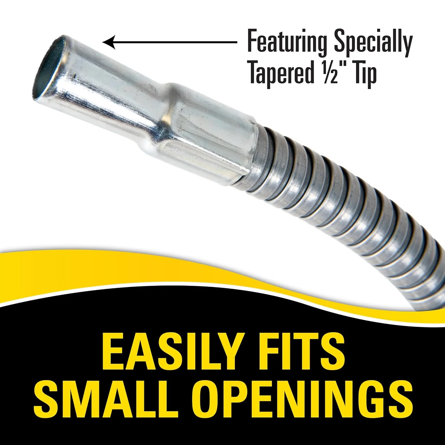 قیف گالوانیزه نقره ای LUMAX LX-1704 با لوله انعطاف پذیر 12 اینچی و توری. ساخته شده با فولاد گالوانیزه سنگین. ایده آل برای روغن انتقال