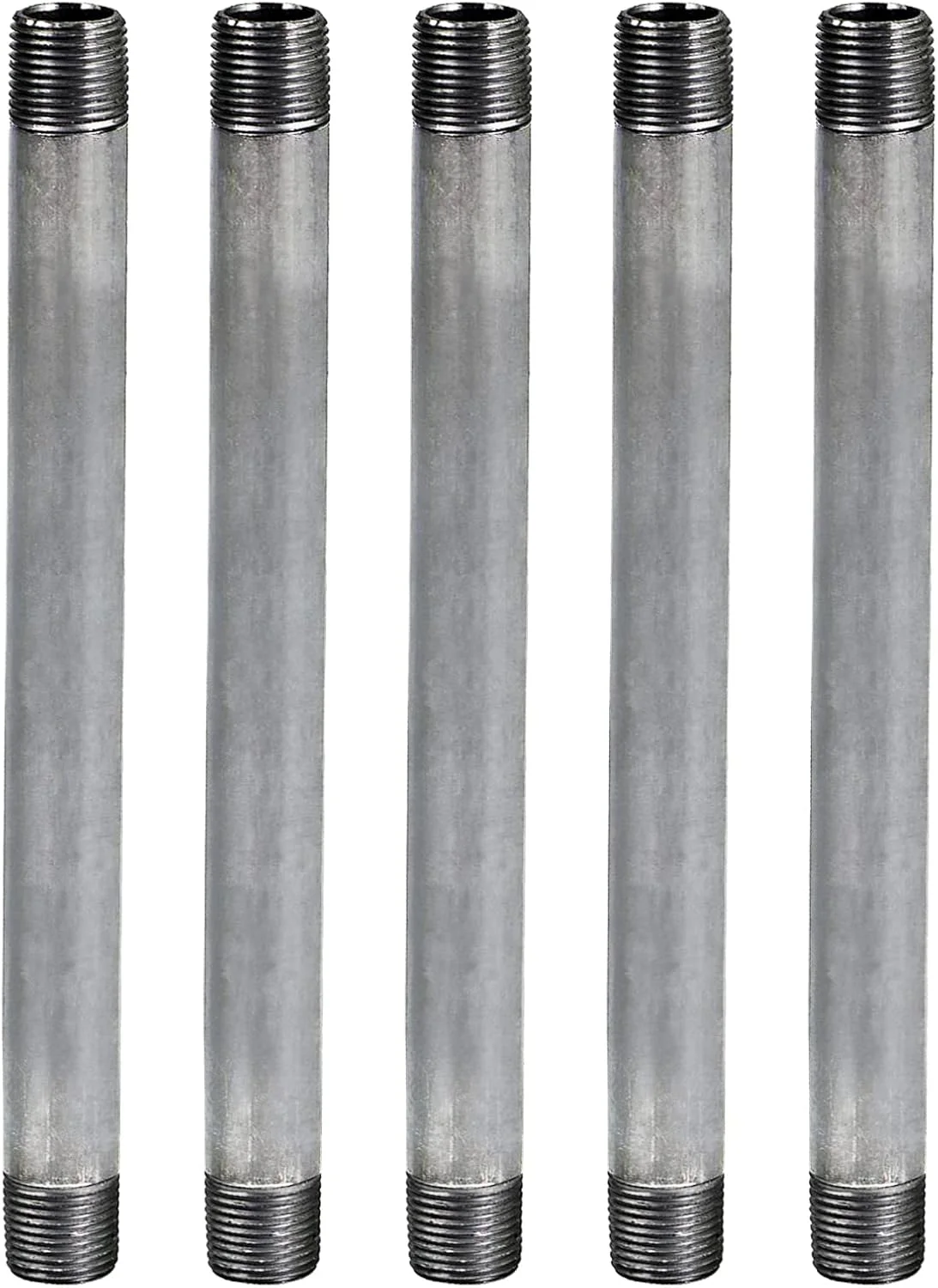 لوله گالوانیزه 1-1/4 اینچ، اتصالات لوله فولادی چکش خوار یک و یک چهارم اینچ برای ساخت مبلمان DIY وینتیج، 1-1/4" x 18" (بسته 5 عددی)