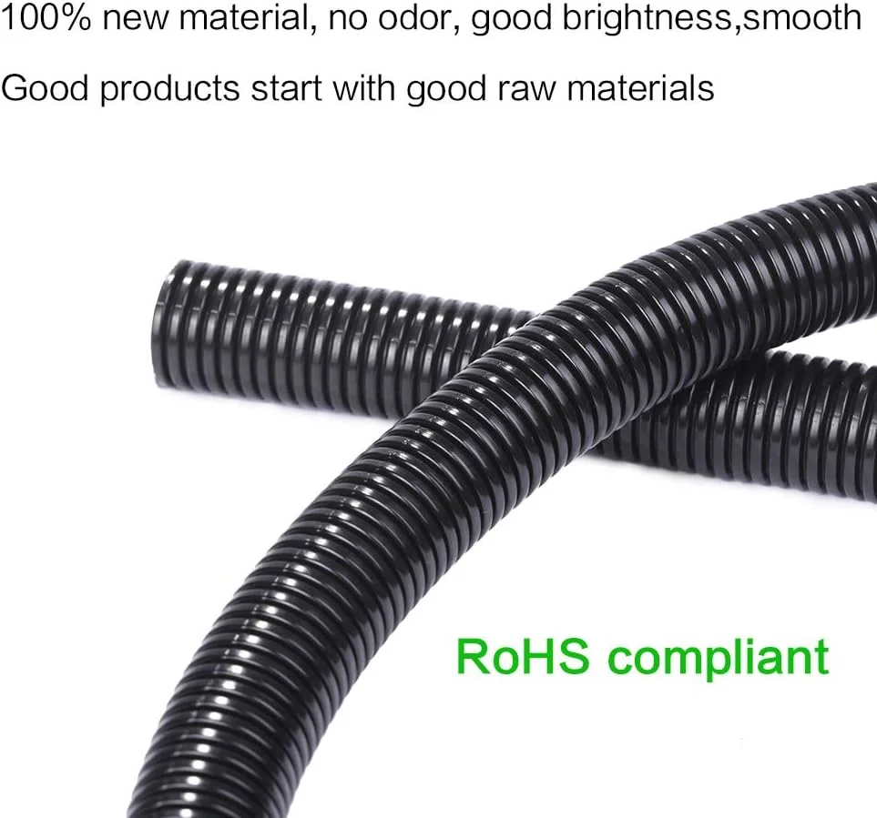 لوله خرطومی شکاف دار 7.5 متری با قطر 6.35 میلی متر - مشکی