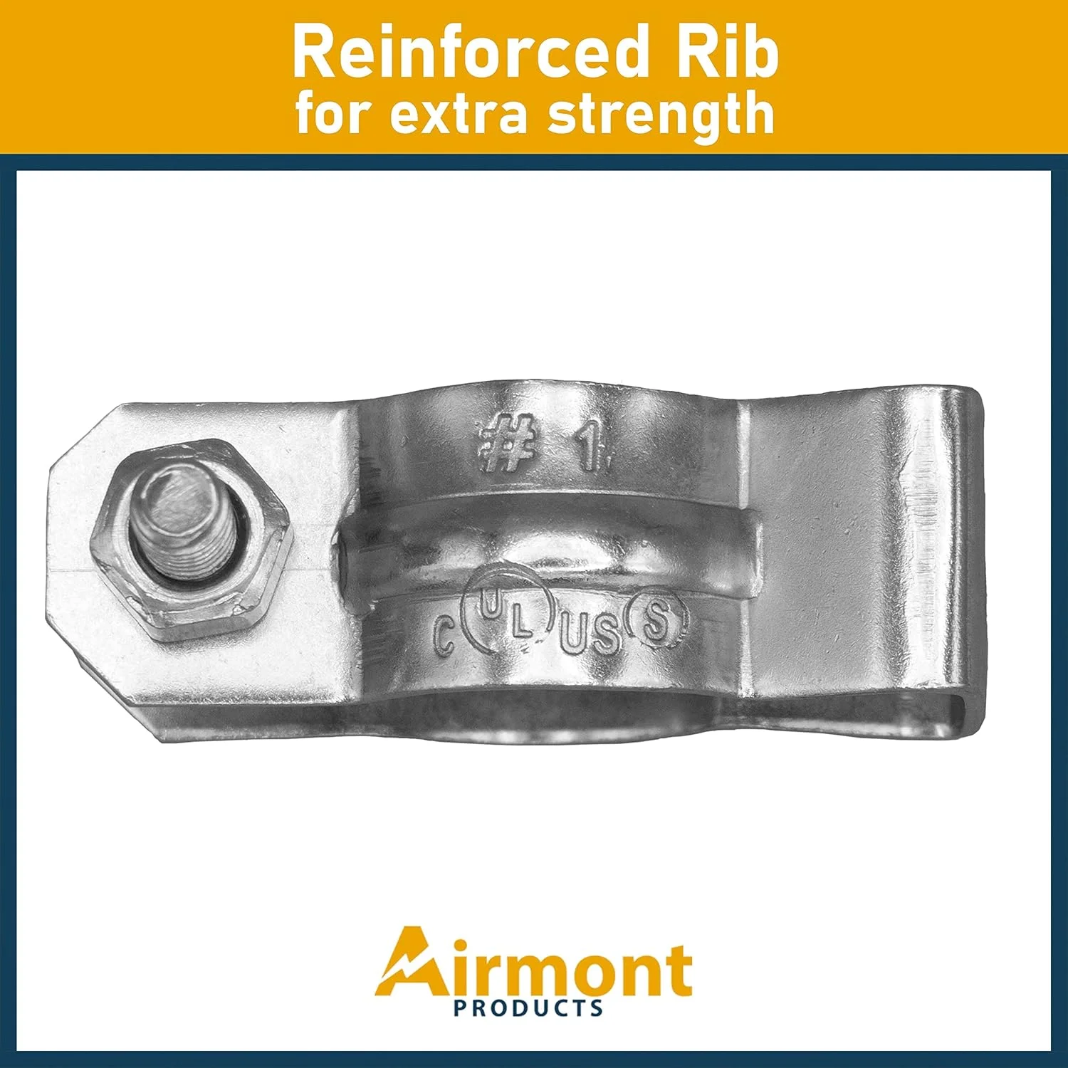 (بسته 50 عددی) بست لوله فولادی ایرمونت پروداکتس مدل AP-10603، مناسب لوله های برق و لوله های سخت، سایز 1 اینچ، فولاد گالوانیزه، برای محکم کردن ایمن لوله ها به هر سطحی، فلز روکش شده با روی، به همراه مهره و پیچ