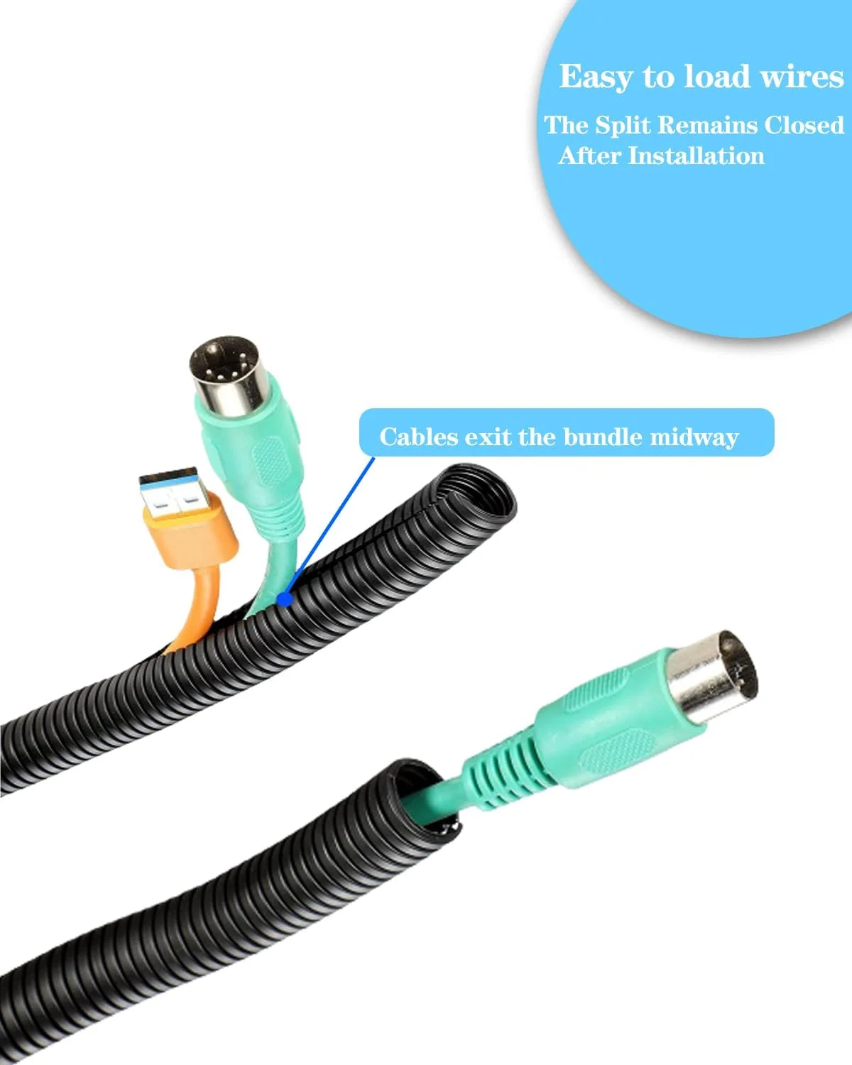 محافظ سیم روکش دار شکاف دار ALLWIN 1/4 اینچ - محافظ کابل 5 متری، روکش سیم های برقی، لوله خرطومی انعطاف پذیر سیم خودرو، روکش سیم پلاستیکی محافظ سیم روکش دار شکاف دار ALLWIN 1/4 اینچ - محافظ کابل 5 متری، روکش سیم های برقی، لوله خرطومی انعطاف پذیر سیم خودرو، روکش سیم پلاستیکی