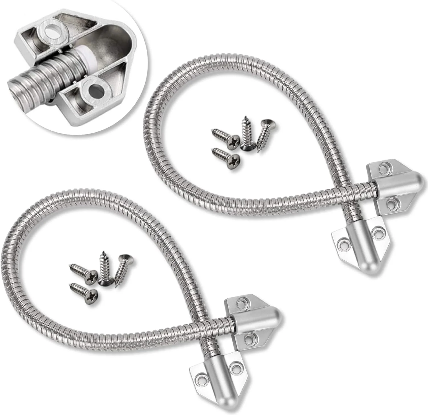 محافظ سیم درب، 40 سانتیمتری، محافظ کابل انعطاف پذیر استیل ضد زنگ برای سیستم کنترل و خطوط ویدئویی (2 عدد)