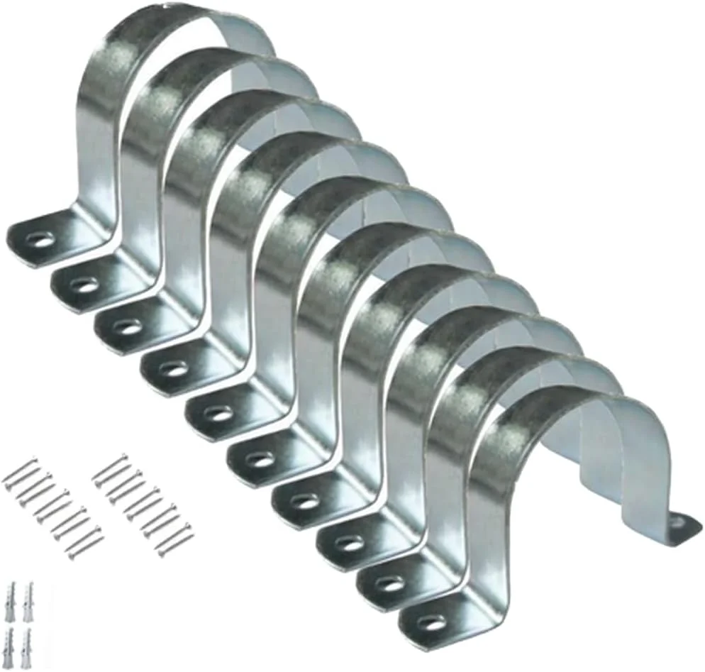 بست یو گالوانیزه، گیره آویز بست لوله با پیچ و فیشر برای بستن لوله های کاندوئیت، براکت ثابت کننده و نگهدارنده لوله آب و لوله گاز، 10 عدد، 4 اینچ