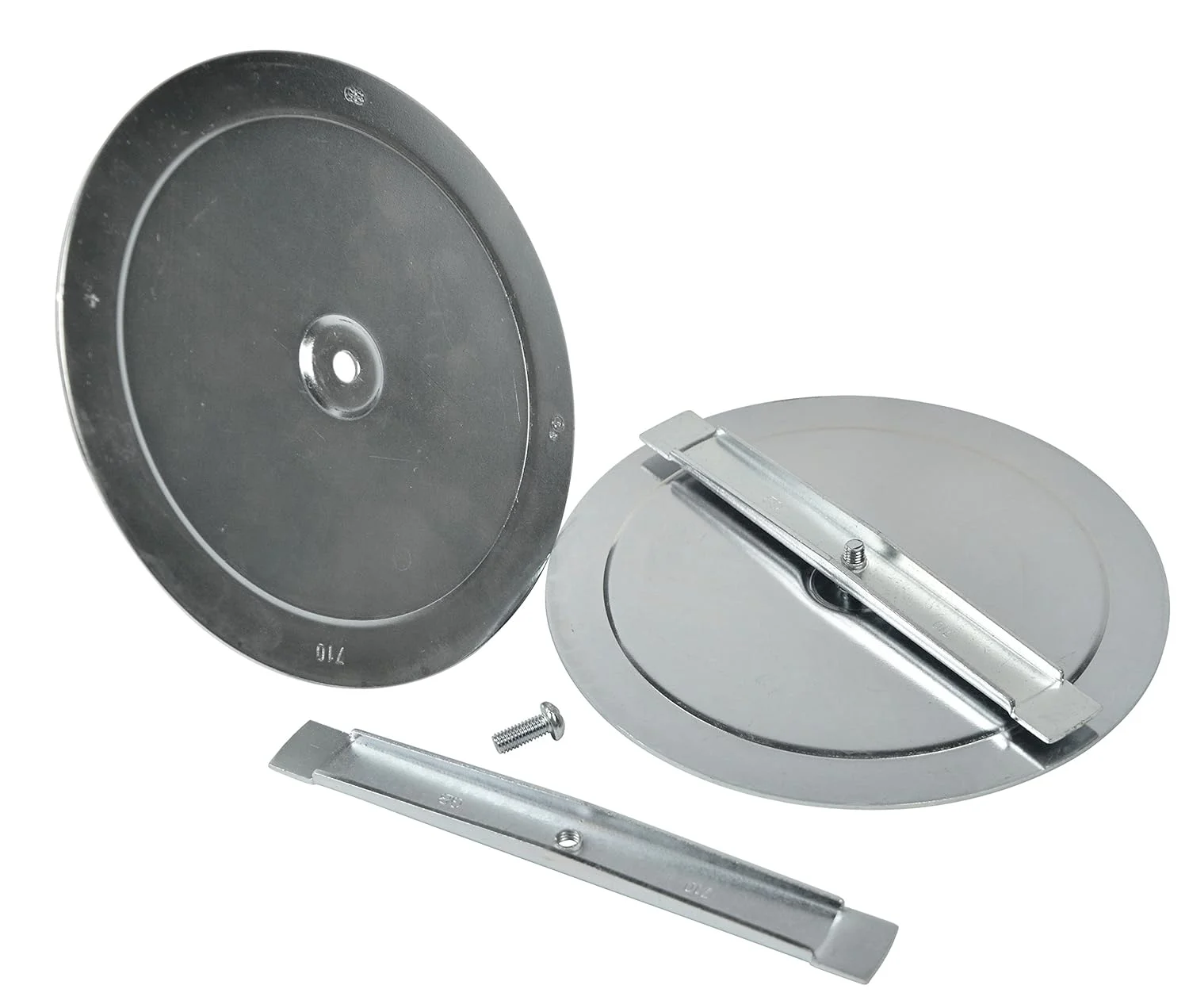 درب فلزی سوراخ از پیش تعیین شده گاردنر بندر KO710، اندازه لوله 4 اینچ، اندازه علامت گذاری شده، فولاد گالوانیزه ضد زنگ، فولاد 16 AWG، رزوه ⅜ اینچ، برجسته - خود مرکز شونده، برای پانچ/قالب لوله، پوشش، بسته 10 عددی