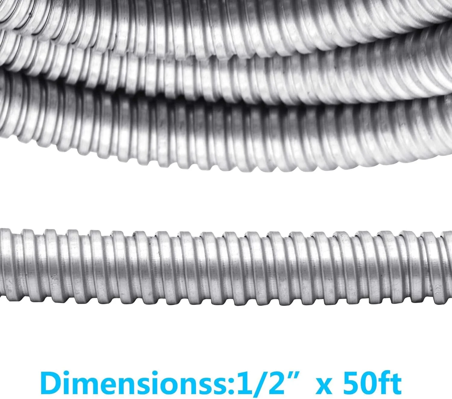لوله فلزی خرطومی با دیوار نازک 1/2 اینچ، 15 متر، لوله فولادی گالوانیزه برای سیم کشی گرینفیلد، مدیریت کابل