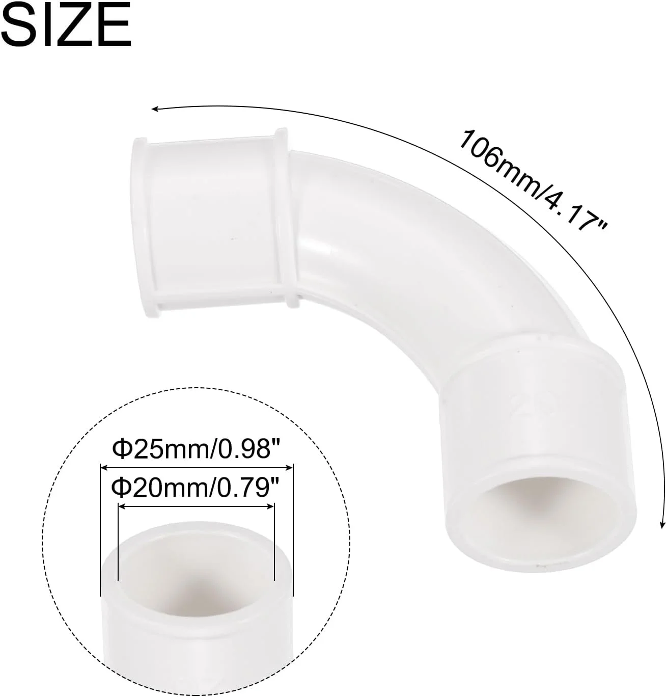 اتصال زانویی لوله پی وی سی 20 میلی متری سفید رنگ، تغییر جهت لوله، بسته 6 عددی اتصال زانویی لوله پی وی سی 20 میلی متری سفید رنگ، تغییر جهت لوله، بسته 6 عددی