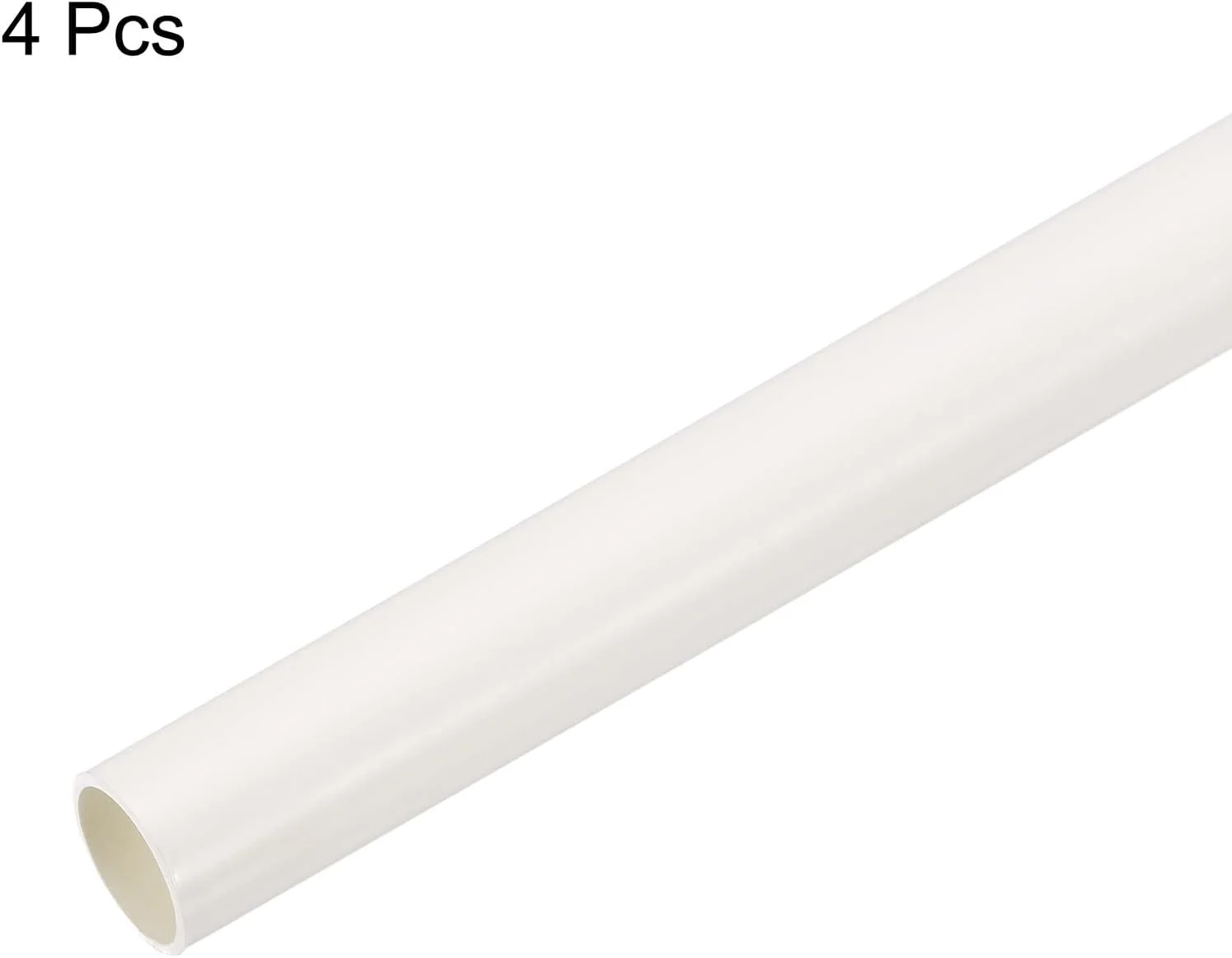 لوله خرطومی پی وی سی، طول 0.5 متر، قطر خارجی 16 میلی متر، داکت کابل، لوله مستقیم سفید برای نصب سیم کشی برق، بسته 6 عددی