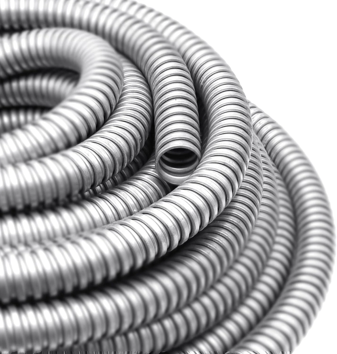 لوله خرطومی فلزی انعطاف پذیر 3/4 اینچ، 7.6 متر، روکش گالوانیزه، مناسب برای مصارف صنعتی، مدیریت کابل در منزل، سیم کشی و محافظت