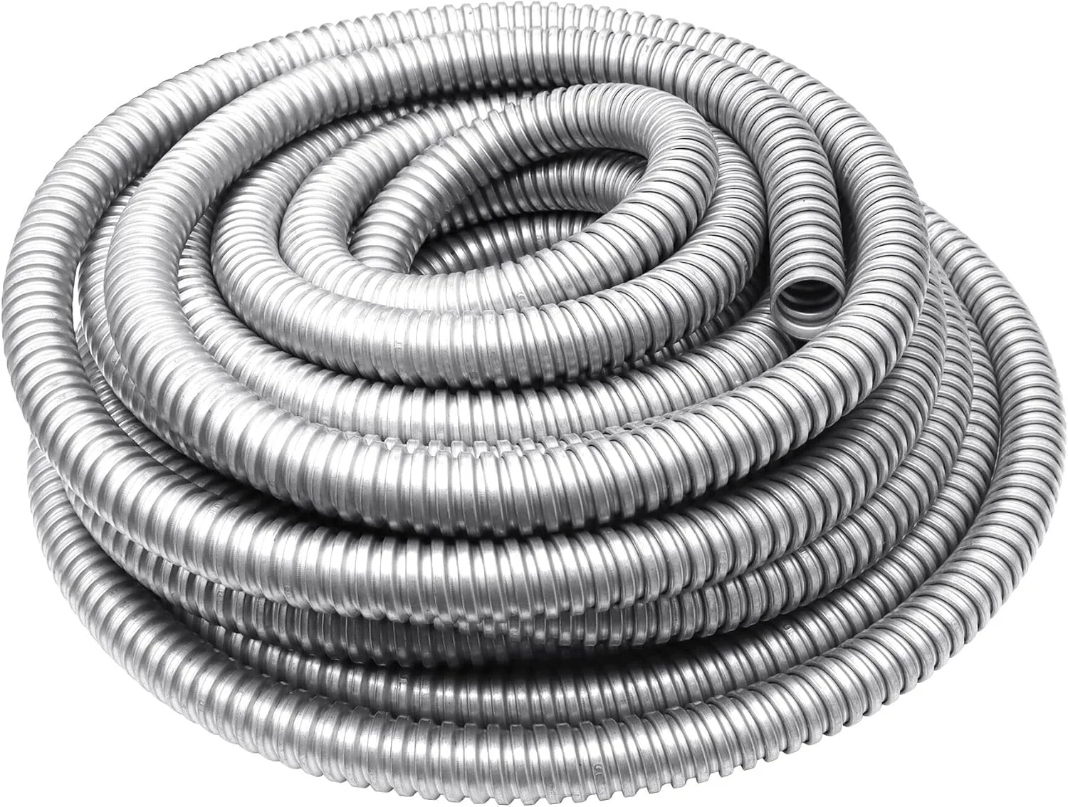 لوله خرطومی فلزی انعطاف پذیر 3/4 اینچ، 7.6 متر، روکش گالوانیزه، مناسب برای مصارف صنعتی، مدیریت کابل در منزل، سیم کشی و محافظت