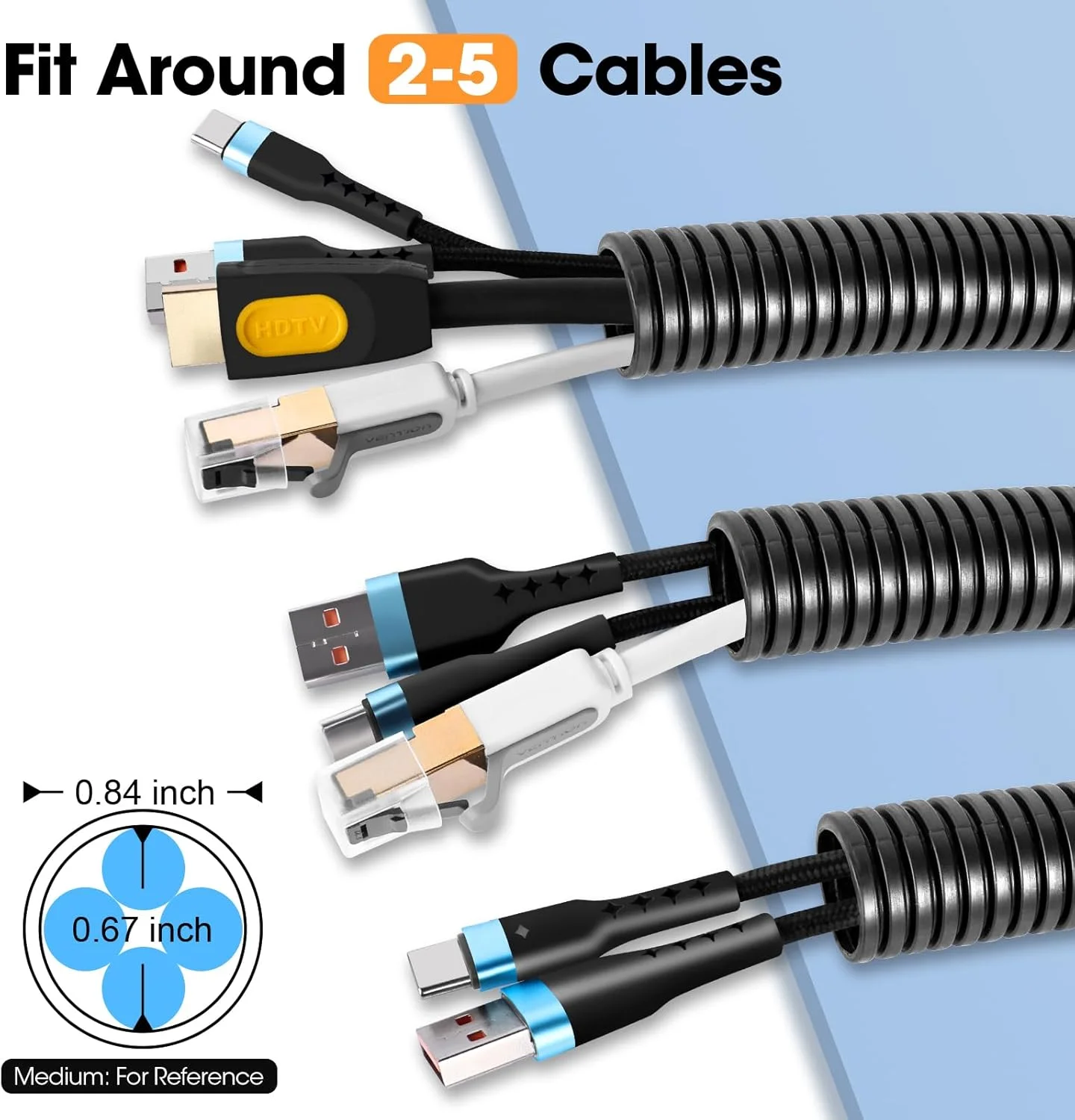 لوله خرطومی سیم 19 متری با قطر 19 میلی متر، لوله محافظ سیم شکاف دار، محافظ سیم - مشکی