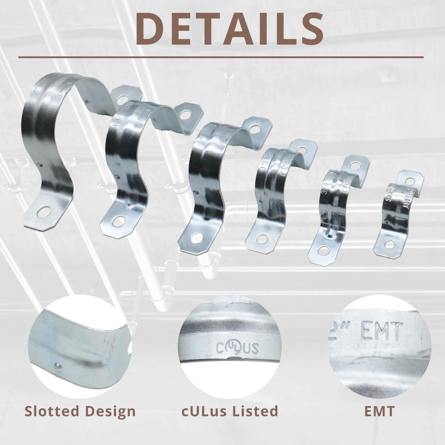 بست لوله استیل ضد زنگ دو سوراخه سایز 3/4 اینچ، 50 عددی، بست لوله برای نصب ایمن لوله های برق، بست مقاوم در برابر زنگ زدگی برای نصب مطمئن