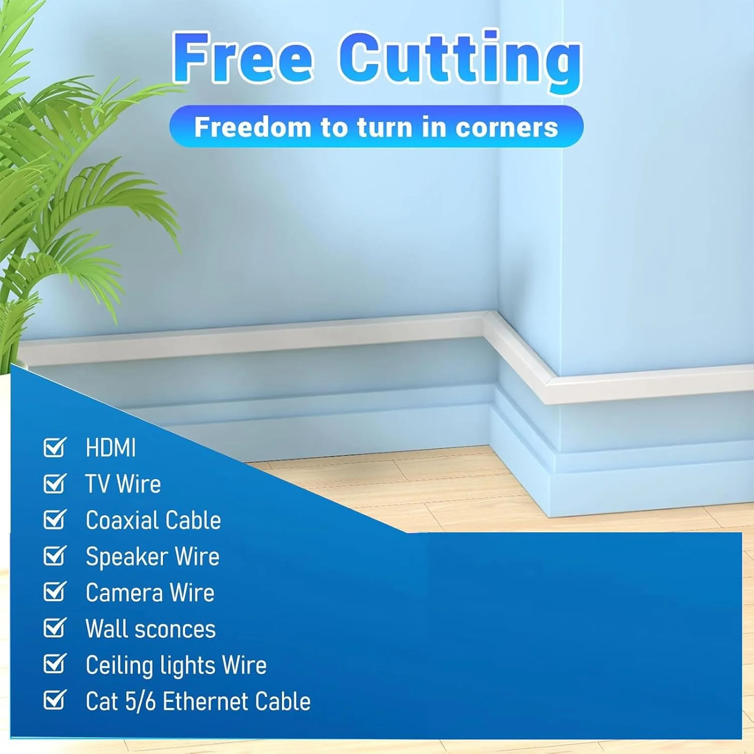 کانال کابل 2 متری، داکت کابل مینی سفید برای کابل های برق 14x10 میلی متر، داکت کابل نوار خود چسب انعطاف پذیر برای پنهان کردن 1 پوشش سیم برای کابل ها پنهان کننده سیم برای دیوار کف (1 عدد * 2 متر)