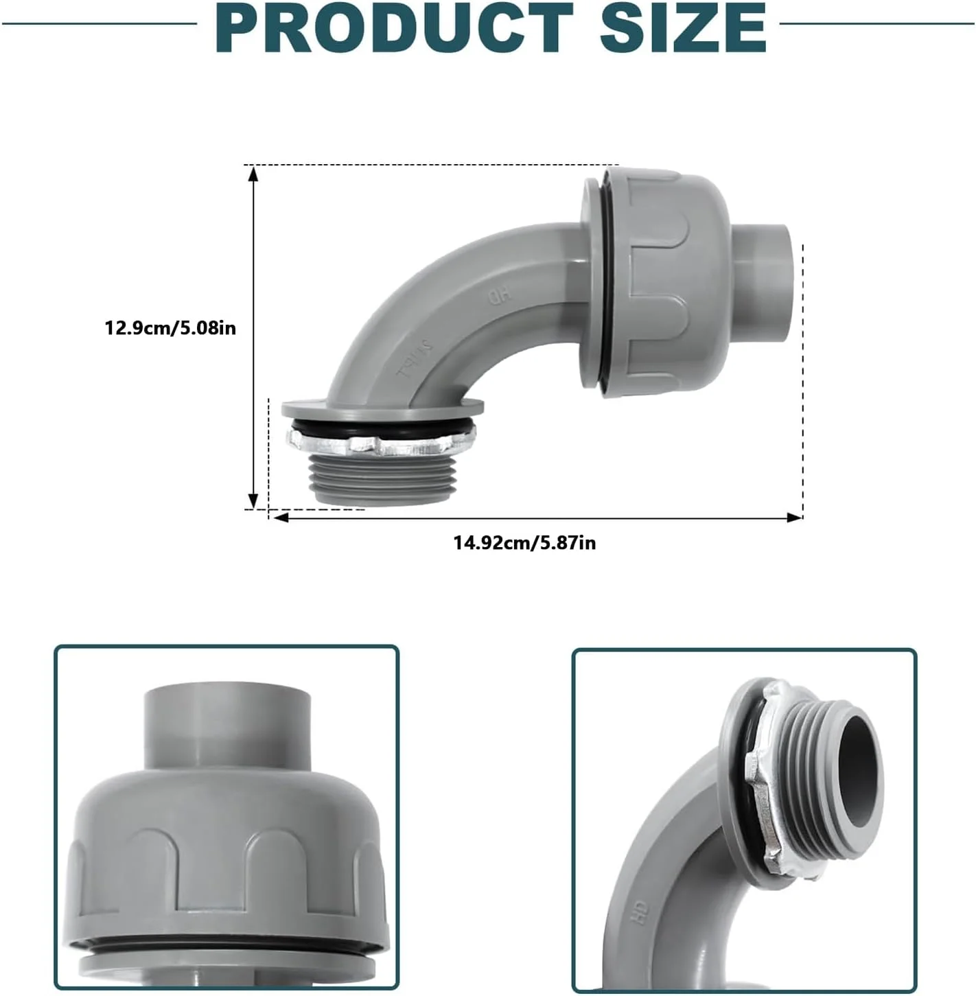 اتصال لوله خرطومی PVC منعطف 90 درجه 2 اینچی دارای گواهینامه UL (بسته 2 عددی) اتصال لوله خرطومی PVC منعطف 90 درجه 2 اینچی دارای گواهینامه UL (بسته 2 عددی)