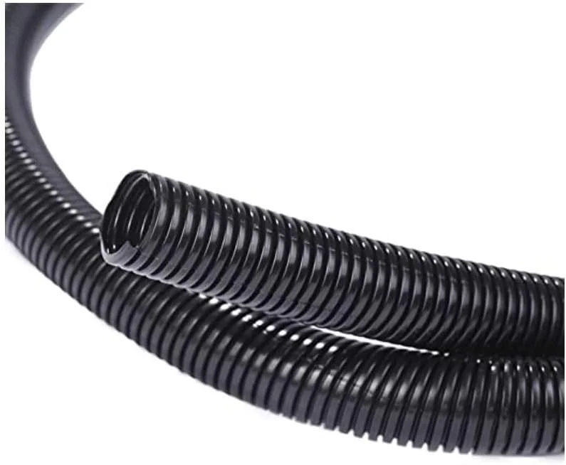 لوله خرطومی فولادی گالوانیزه با روکش پی وی سی یو ول مشکی برای محافظت از کابل و سیم در تونل ها و بیمارستان ها 10X10X10 سانتی متر لوله خرطومی با روکش پی وی سی