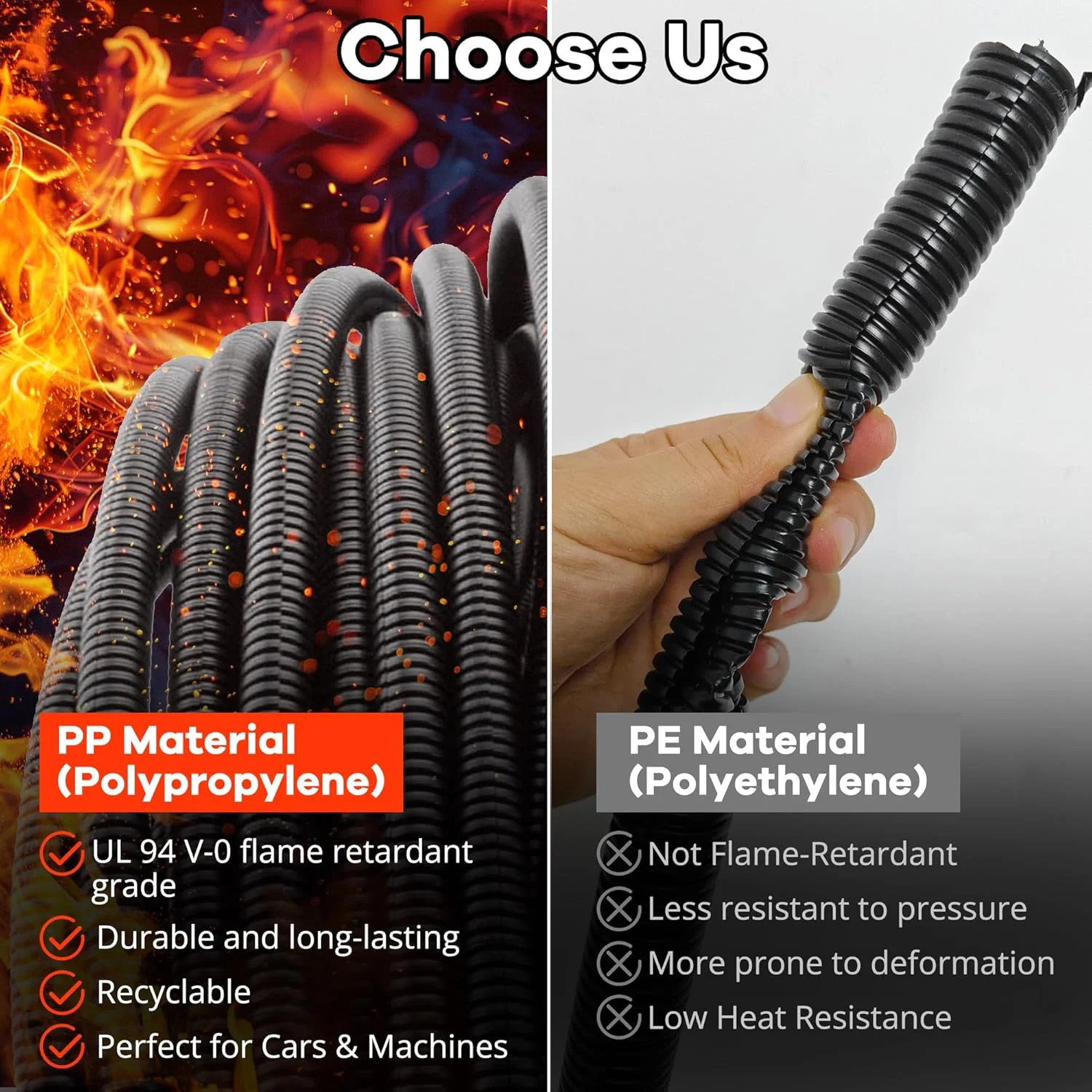 لوله خرطومی شکاف دار سیم خودرو ZhiYo به طول 3 متر و قطر 2.5 سانتی متر، روکش محافظ انعطاف پذیر سیم