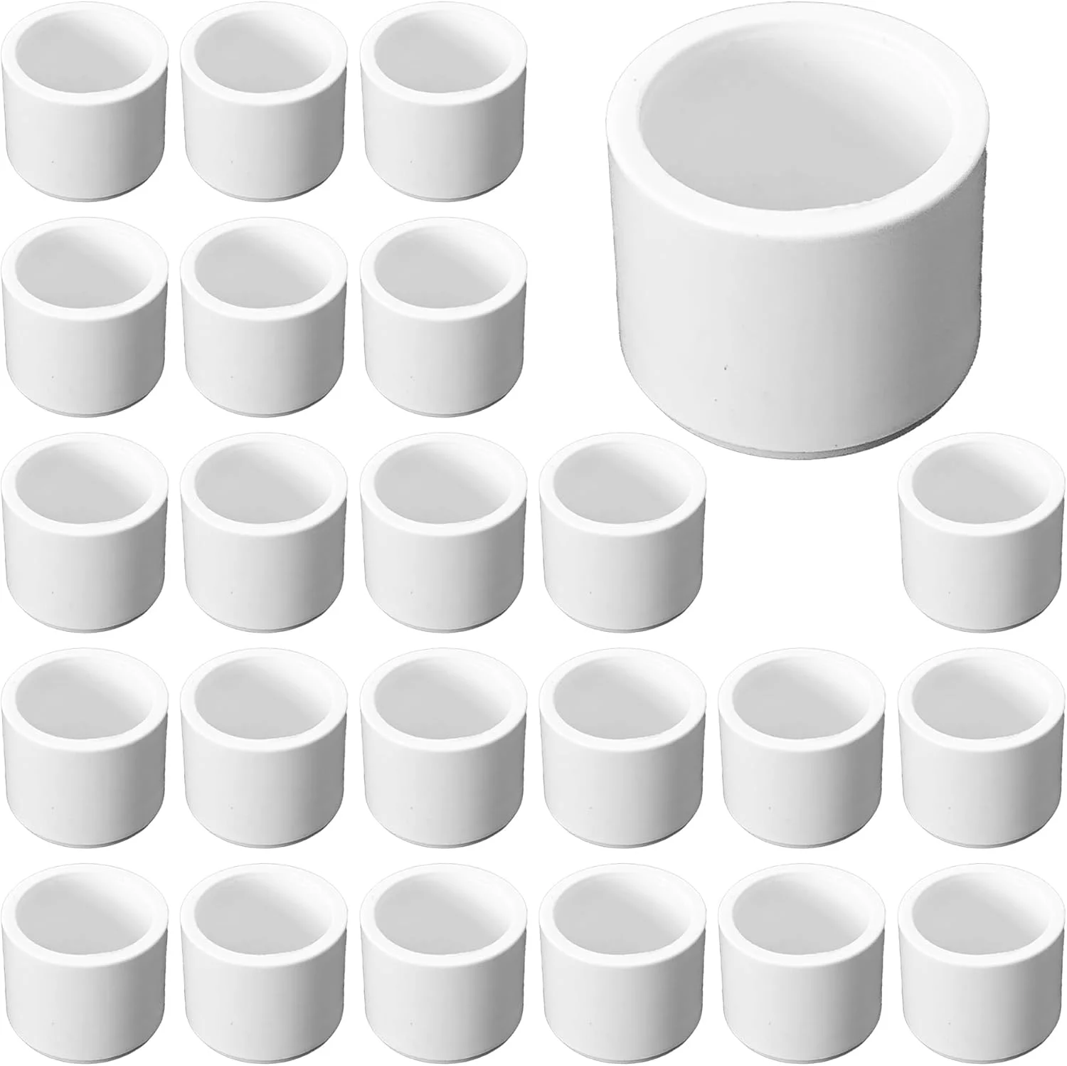 ۲۴ عدد درپوش انتهایی PVC سایز ۱/۲ اینچ، آداپتورهای دوشاخه درجه مبلمان سفید، پوشش اتصالات لوله PVC برای قاب گلخانه و سیستم های قفسه بندی (قطر داخلی ۲۰ میلی متر)