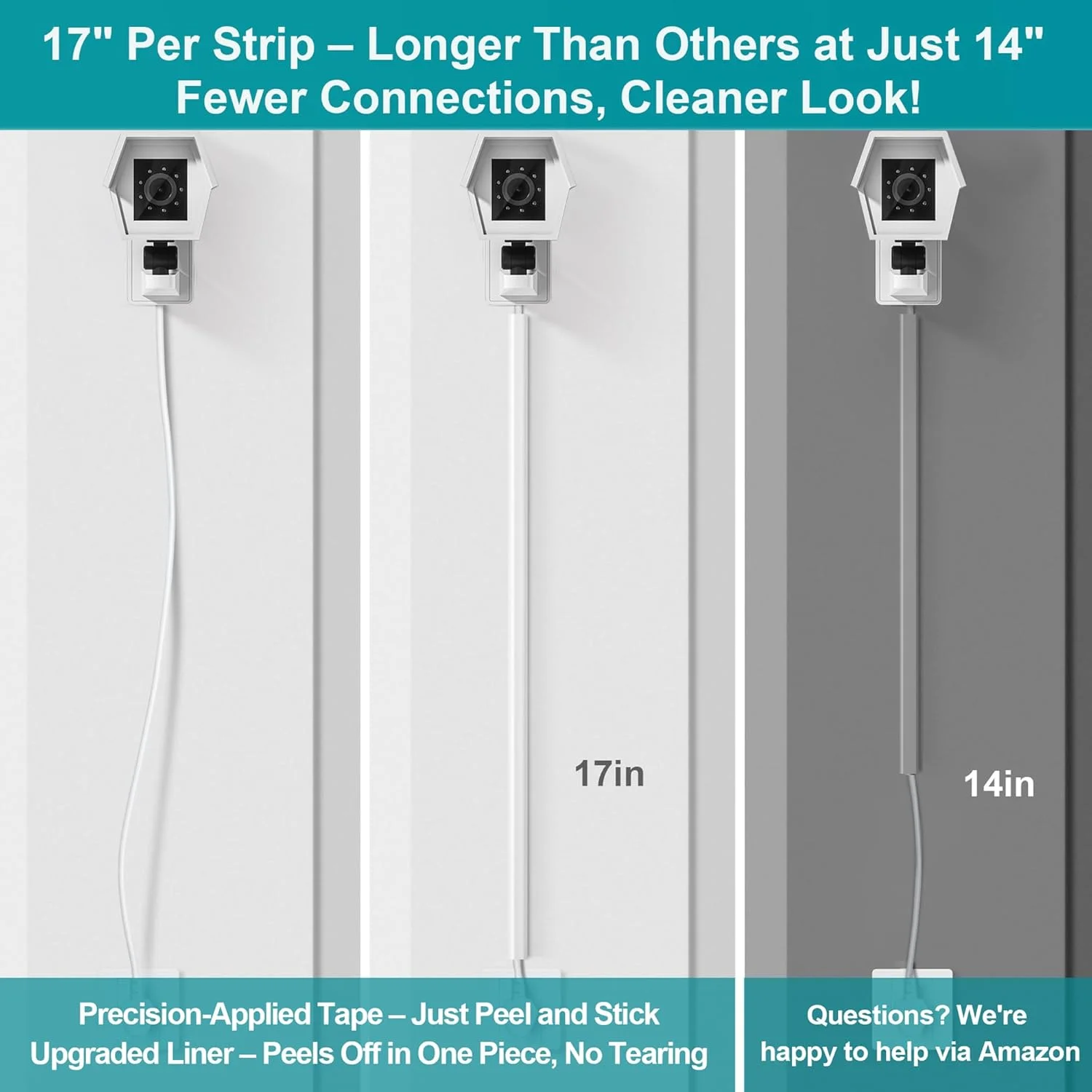 پوشش تک سیم ژی یو - پوشش سیم مینی 388 سانتی متری، پوشش سیم برای پنهان کردن سیم بلندگو، سیم مانیتور کودک - کانال سیم قابل رنگ آمیزی برای مخفی کننده کابل، 9 عدد L43 سانتی متر W1.27 سانتی متر H0.89 سانتی متر، CMR05 سفید