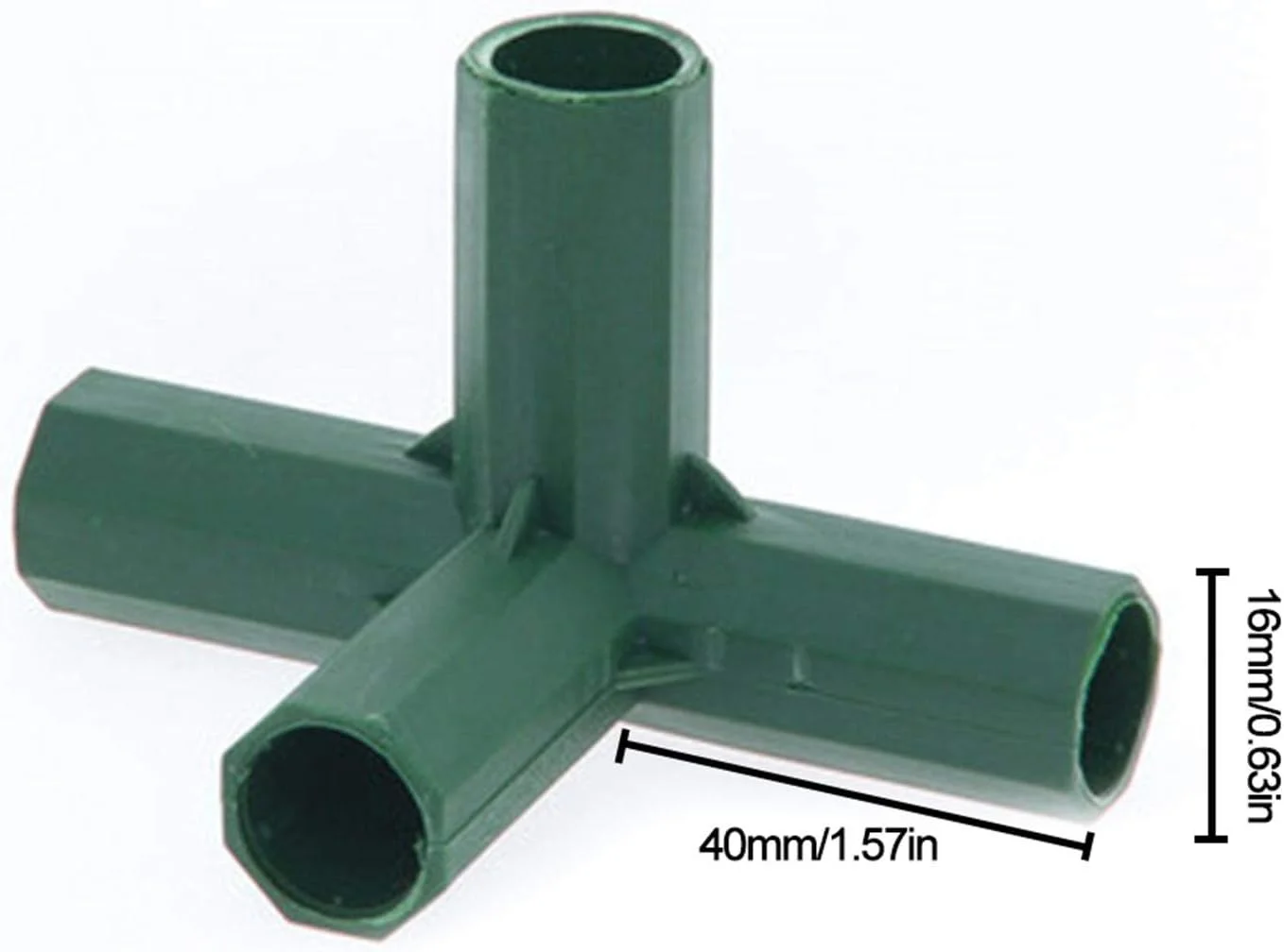 اتصالات سازه گلخانه ای 16 میلی متری PVC، 5 نوع اتصال لوله پلاستیکی PVC و لوله فلزی برای پایه های گل و سازه های گلخانه ای، سبز، 1 عدد، انتخاب چندگانه