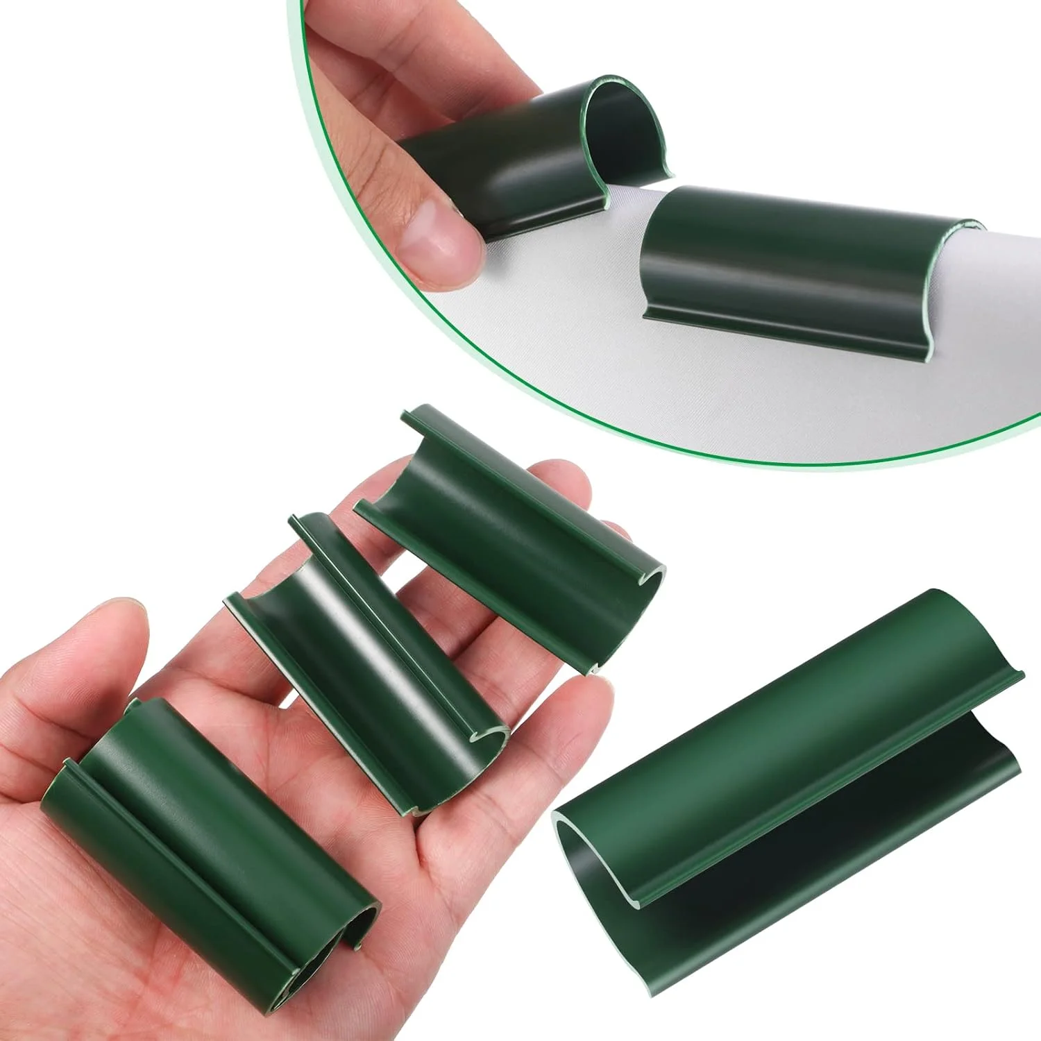 بست 32 عددی Jetec برای لوله های PVC گلخانه ها، پوشش ردیفی، پناهگاه ها، محافظت از پرندگان، طول 2.4 اینچ (سبز، برای لوله PVC 1/2 اینچ)