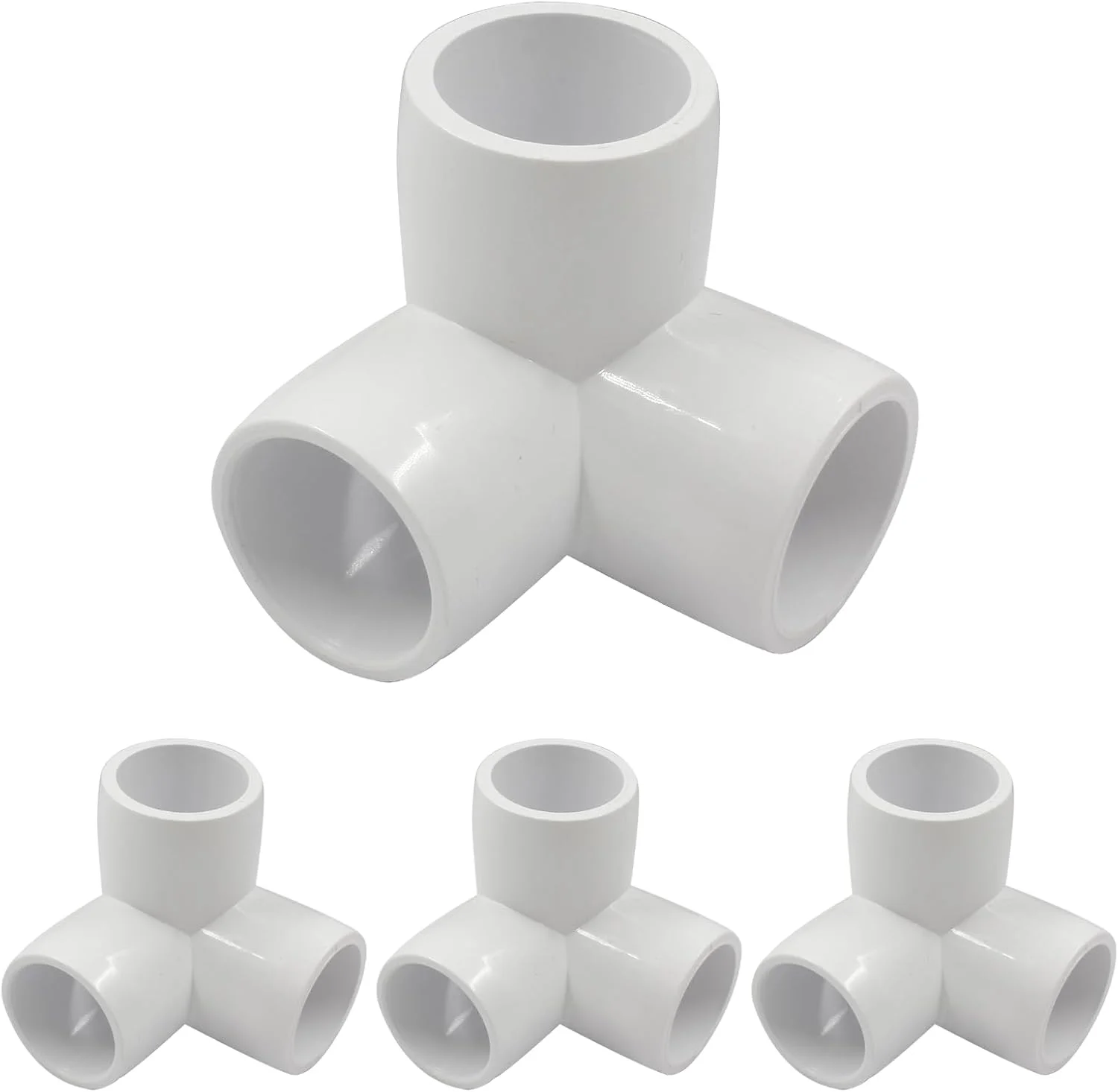 اتصالات PVC سه راهی 1/2 اینچ LifCratms، اتصالات لوله، اتصال دهنده درجه مبلمان برای قفسه های DIY، قاب چادر گلخانه ای - بسته 4 عددی