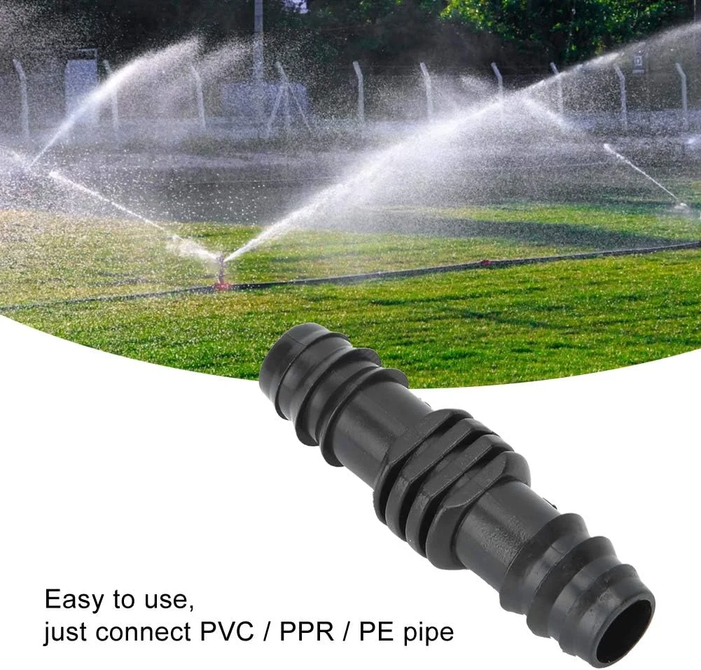 اتصال لوله خاردار از جنس PP با کیفیت ساخت عالی و نصب آسان، اتصال لوله چرخشی، سه راهی برای گلخانه باغ (16 میلی متر مستقیم 100 عدد)
