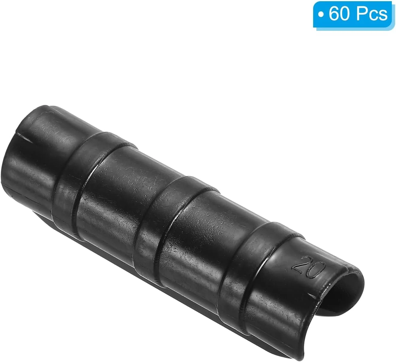 بست گلخانه ای PATIKIL، بسته 60 عددی گیره لوله پلاستیکی برای ساختمان های باغی، حلقه برای لوله 20 میلی متری، قاب فیلم گلخانه ای، توری سایه بان، مشکی