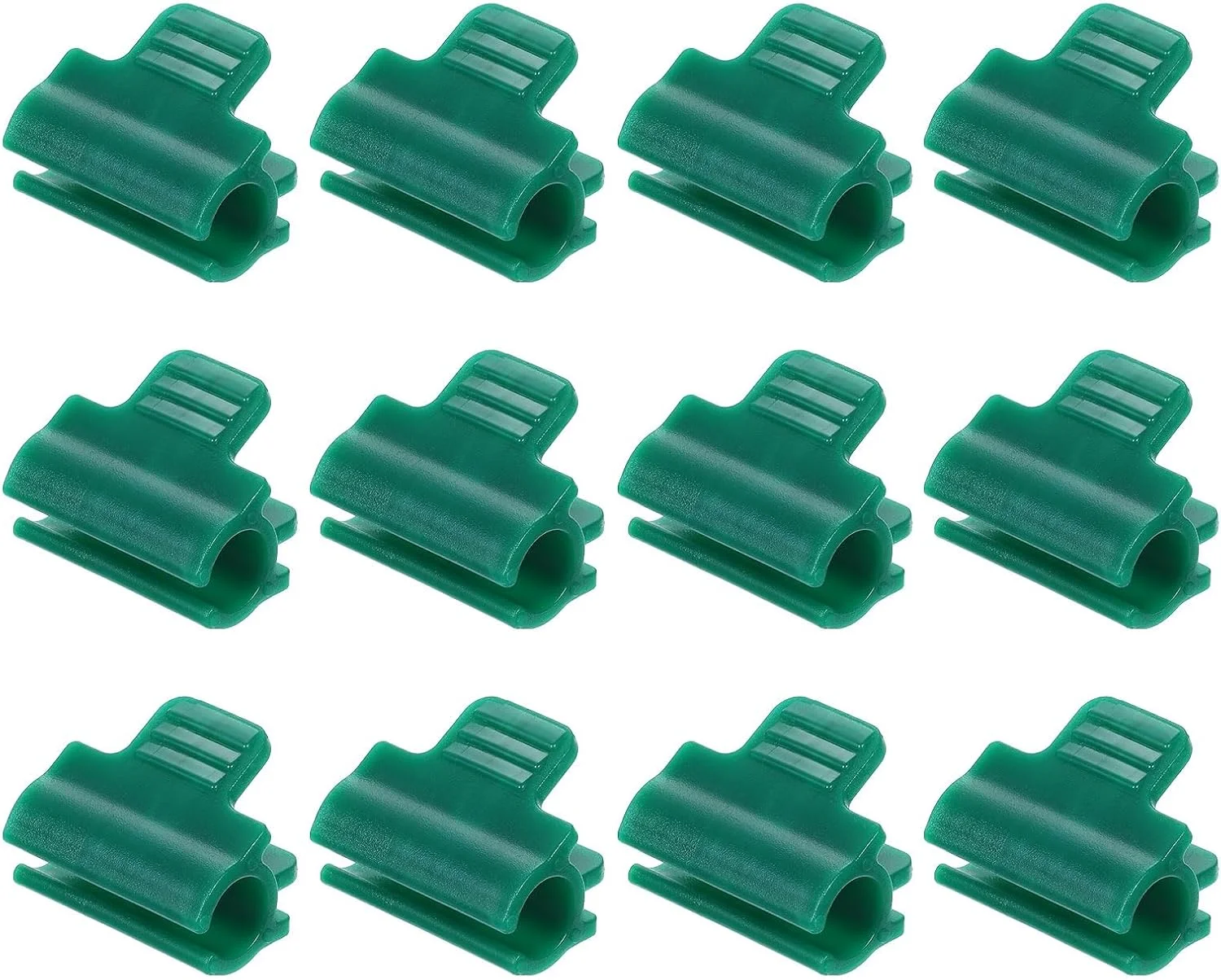 گیره های گلخانه ای QUARKZMAN برای لوله های PVC با قطر 9/16 اینچ، بسته 12 عددی گیره فیلم گلخانه ای، گیره میله توری سایه، کمان های باغی برای پوشش ردیفی، فیلم پلاستیکی گلخانه ای (سبز تیره)