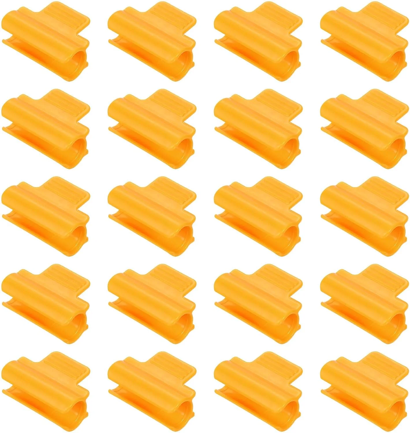 بست های گلخانه ای کوارکزمن برای لوله پی وی سی 5/8 اینچ، بسته 20 عددی بست فیلم گلخانه ای، بست میله توری سایه بان، کمان های باغی برای پوشش ردیفی، فیلم پلاستیکی گلخانه ای (نارنجی)