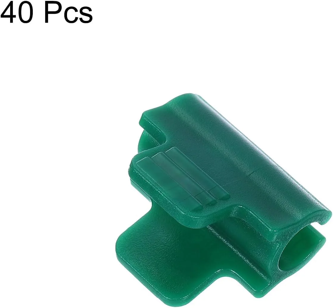 گیره گلخانه ای QUARKZMAN برای لوله های PVC با قطر 9/16 اینچ، بسته 40 عددی گیره فیلم گلخانه ای، گیره میله توری سایه انداز، کمان های باغی برای پوشش ردیفی، فیلم پلاستیکی گلخانه ای (سبز تیره)
