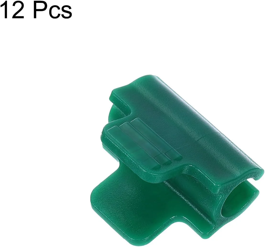گیره های گلخانه ای QUARKZMAN برای لوله های PVC با قطر 9/16 اینچ، بسته 12 عددی گیره فیلم گلخانه ای، گیره میله توری سایه، کمان های باغی برای پوشش ردیفی، فیلم پلاستیکی گلخانه ای (سبز تیره)