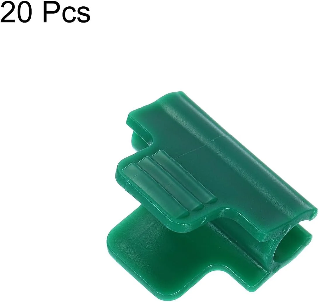 بست های گلخانه ای QUARKZMAN برای لوله های PVC با قطر 7/16 اینچ، بسته 20 عددی بست فیلم گلخانه ای، بست میله توری سایه، کمانی باغ برای پوشش ردیفی، فیلم پلاستیکی گلخانه ای (سبز تیره)