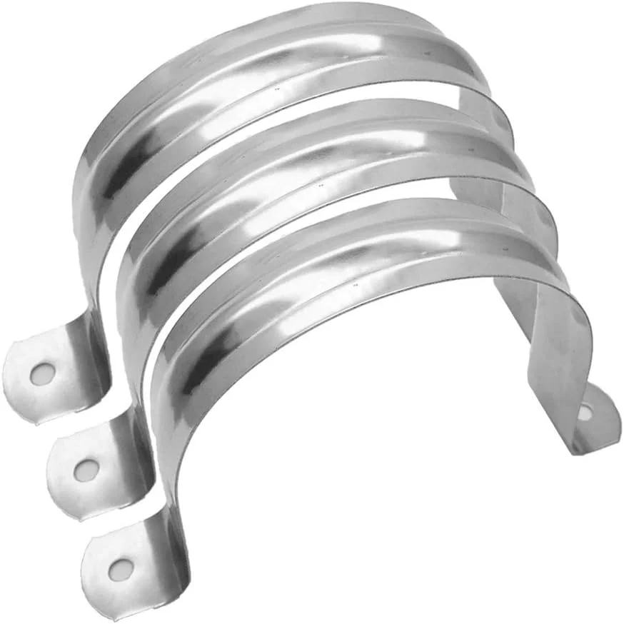 ۳ عدد بست لوله ای U شکل استیل ضد زنگ دو سوراخه ۴ اینچی برای لوله، نصب گلخانه بر روی سطوح مختلف و سازه های نگهدارنده