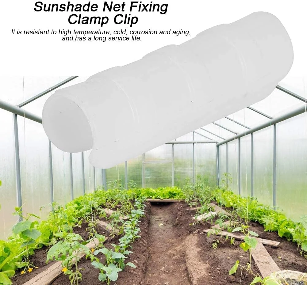 گیره اتصال فیلم گلخانه ای 100 عددی، بست لوله و فیلم گلخانه، اتصال دهنده قاب و فیلم گلخانه، مناسب برای گلخانه ها (20 عدد سفید)