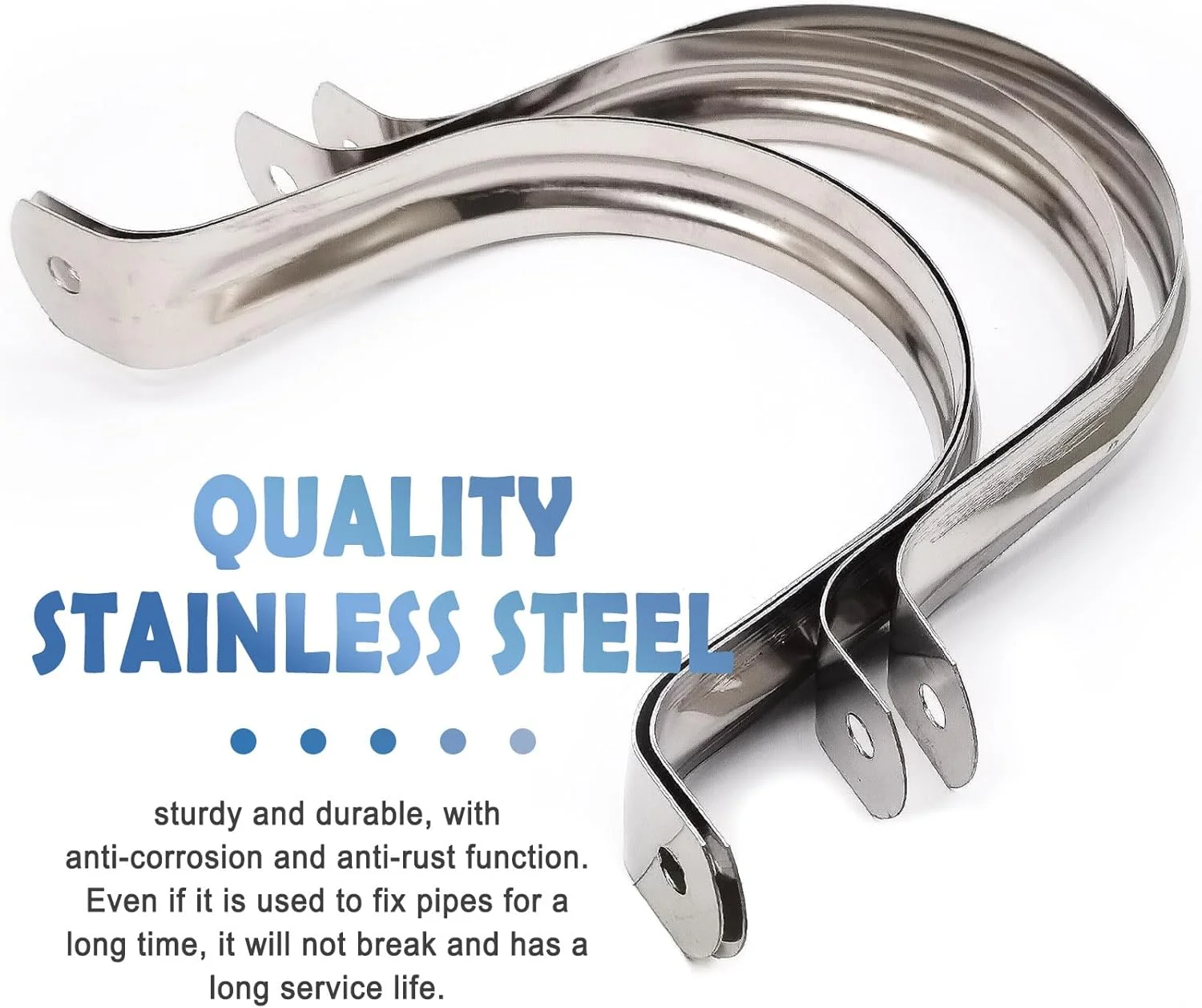 ۳ عدد بست لوله ای U شکل استیل ضد زنگ دو سوراخه ۴ اینچی برای لوله، نصب گلخانه بر روی سطوح مختلف و سازه های نگهدارنده