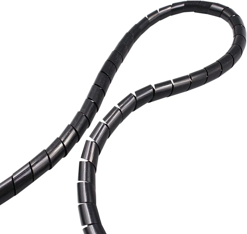 قیف های مارپیچ 10 متری پلی اتیلن برای سازماندهی و مرتب سازی سیم و کابل، قطر اسمی: 10 میلی متر (مشکی)(سفید) (رنگ: مشکی)